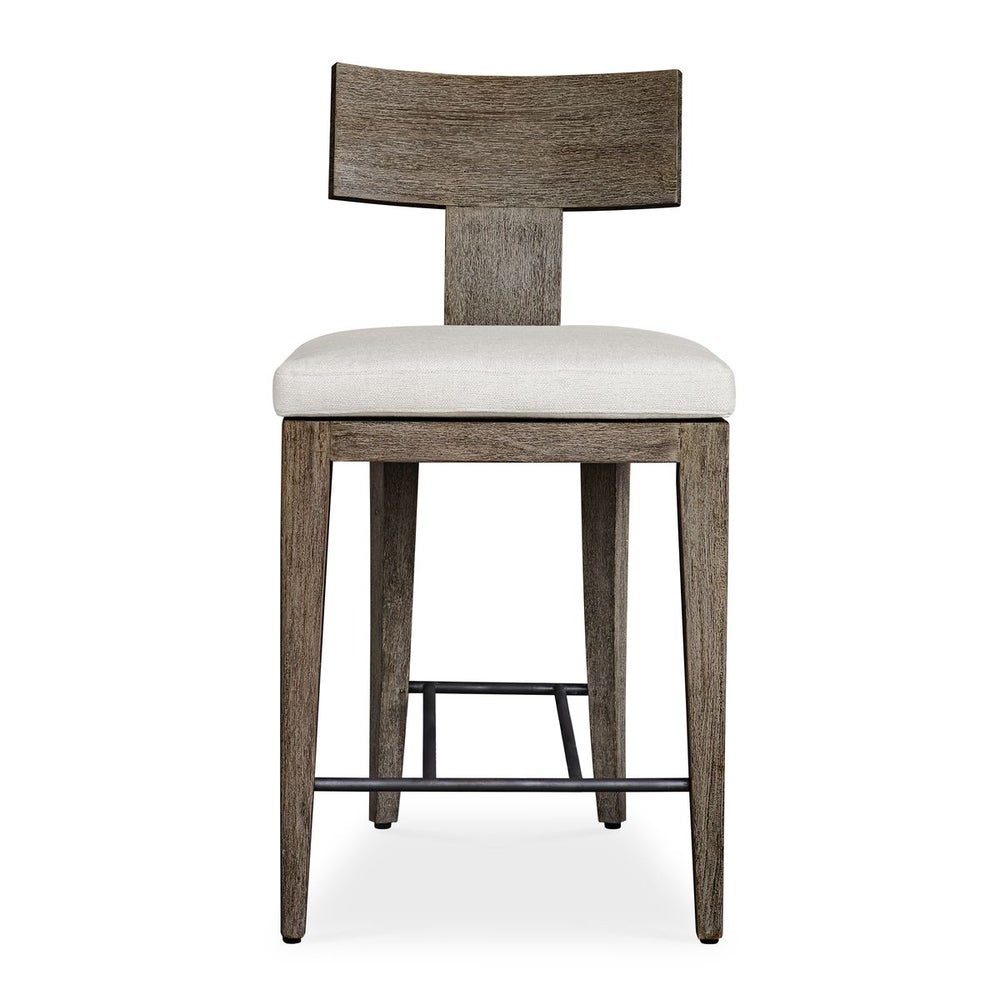 Uttermost Cellini Weathered Gray Mahogany Outdoor Counter Stool - Image 1