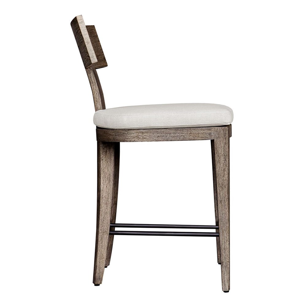 Uttermost Cellini Weathered Gray Mahogany Outdoor Counter Stool - Image 3
