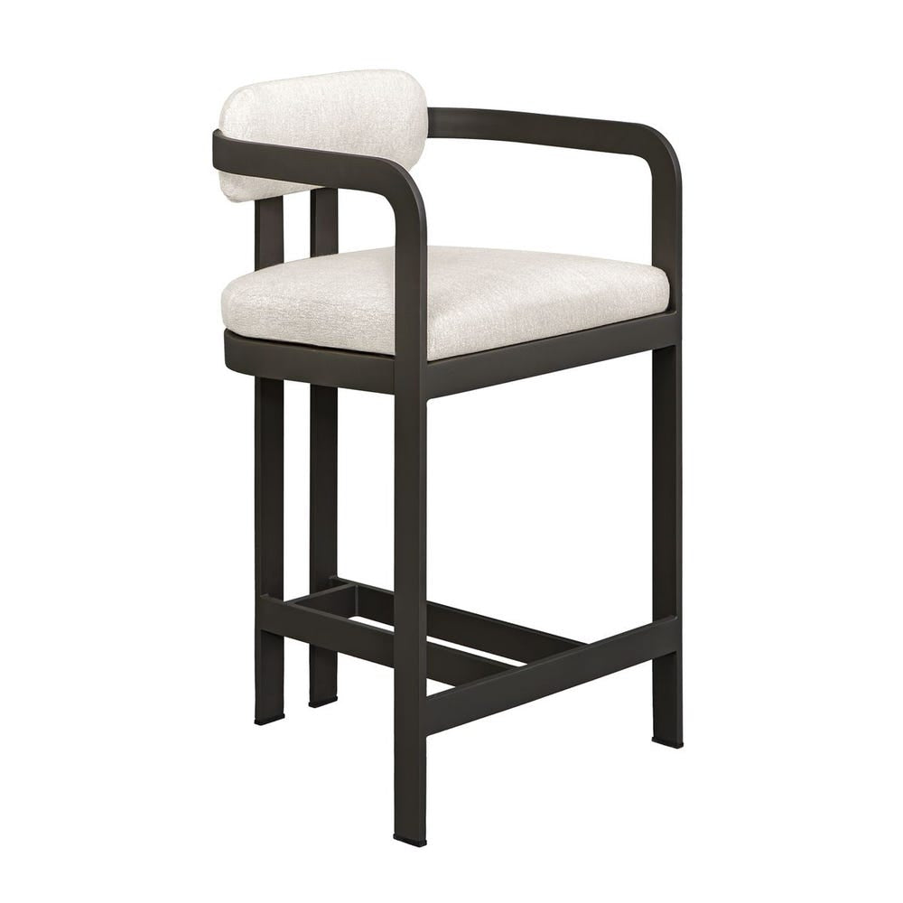 Uttermost Kalmar Warm White Upholstered Outdoor Java Black Counter Stool - Image 3