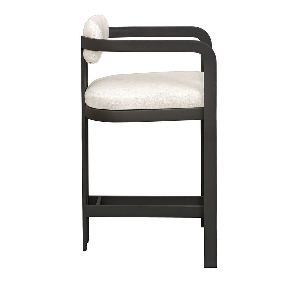 Uttermost Kalmar Warm White Upholstered Outdoor Java Black Counter Stool - Image 2