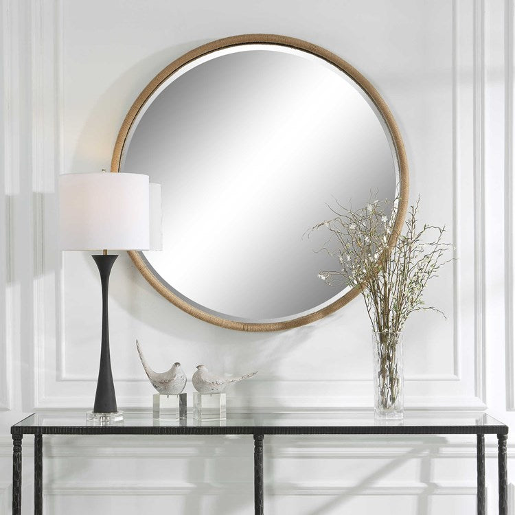 Uttermost Ranchero Natural Braided Rope Round Mirror - Image 1