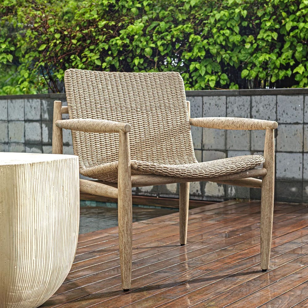 Uttermost Sumba Light Gray All Weather Wicker Outdoor Lounge Chair - Image 1