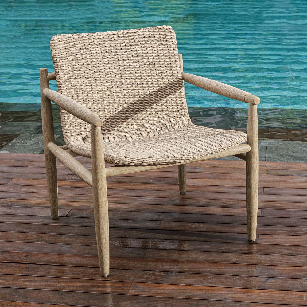 Uttermost Sumba Light Gray All Weather Wicker Outdoor Lounge Chair - Image 2