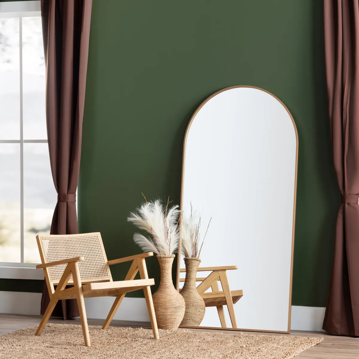 Crestview Collection Pierson 2 Gold Arch Mirror - Image 1