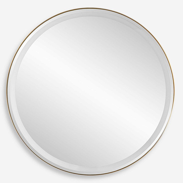 Uttermost Crofton Lighted Brass Round Mirror - Image 2