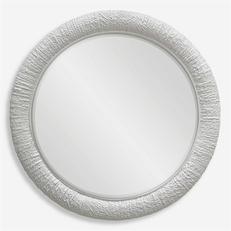 Uttermost Mariner White Woven Rattan Round Mirror - Image 2