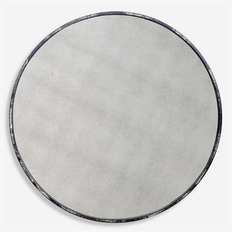 Uttermost Junius Rustic Black Round Mirror - Image 2