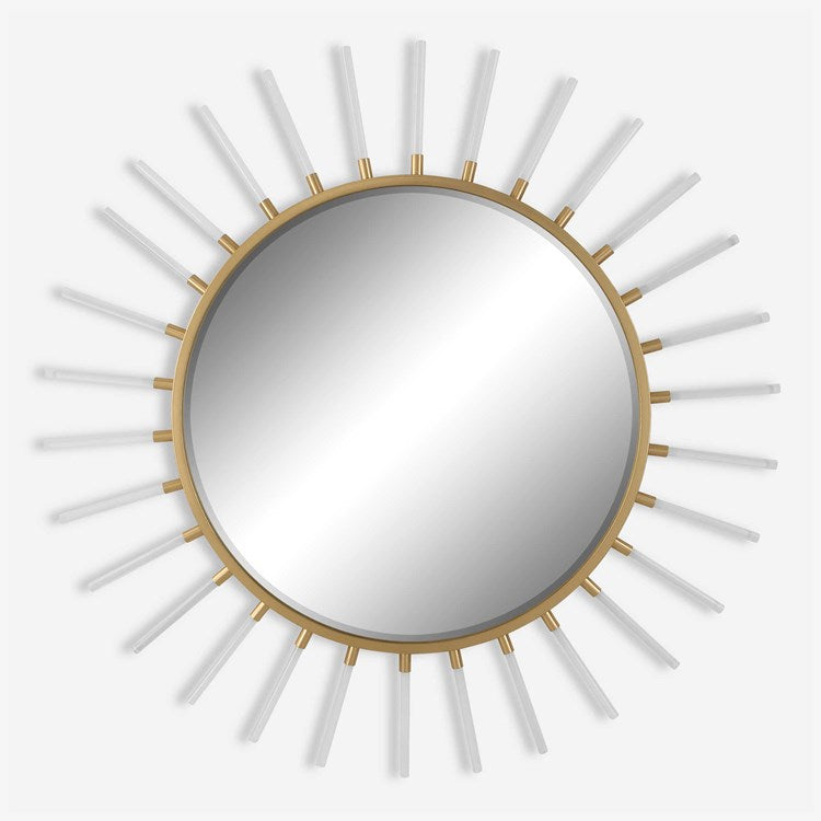 Uttermost Oracle Metallic Gold Leaf and Acrylic Round Mirror - Image 2