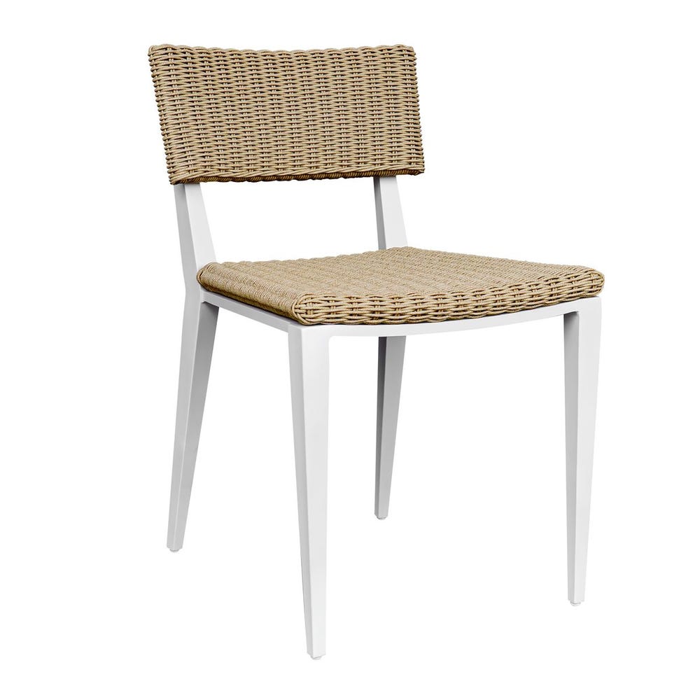 Uttermost Calbas Honey All Weather Wicker Outdoor Dining Chair With White Frame - Image 2