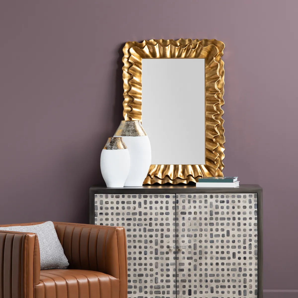 Crestview Collection Gardner Gilded Gold Mirror - Image 1