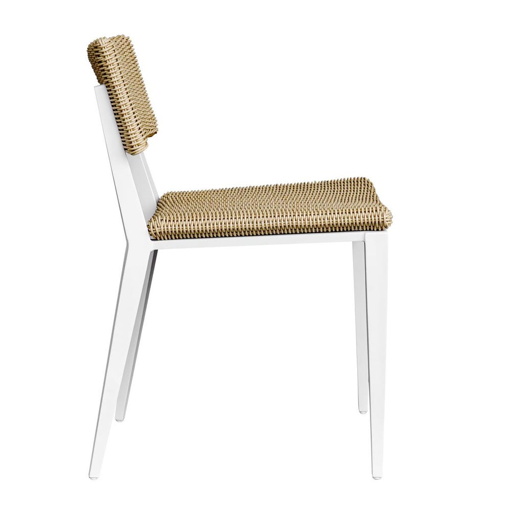 Uttermost Calbas Honey All Weather Wicker Outdoor Dining Chair With White Frame - Image 3