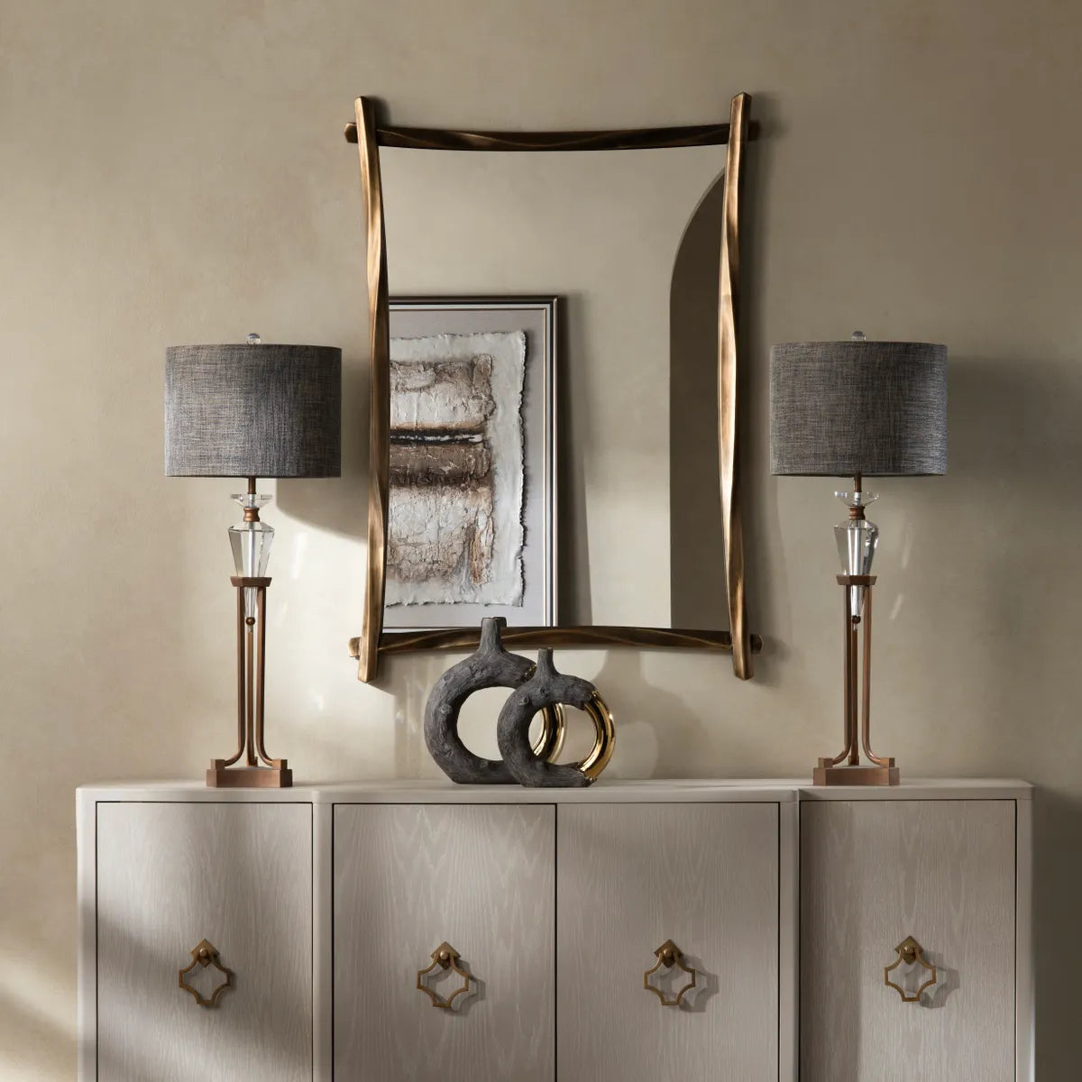 Crestview Collection Cullen 1 Gold Metal Mirror - Image 2