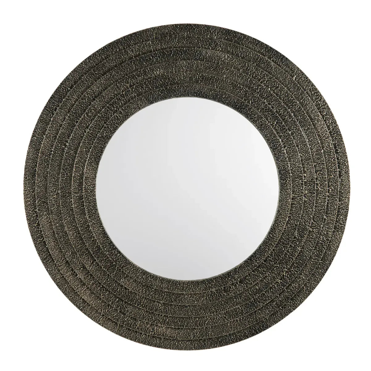 Crestview Collection Orbit Deep Bronze & Metallic Gold Round Mirror - Image 1