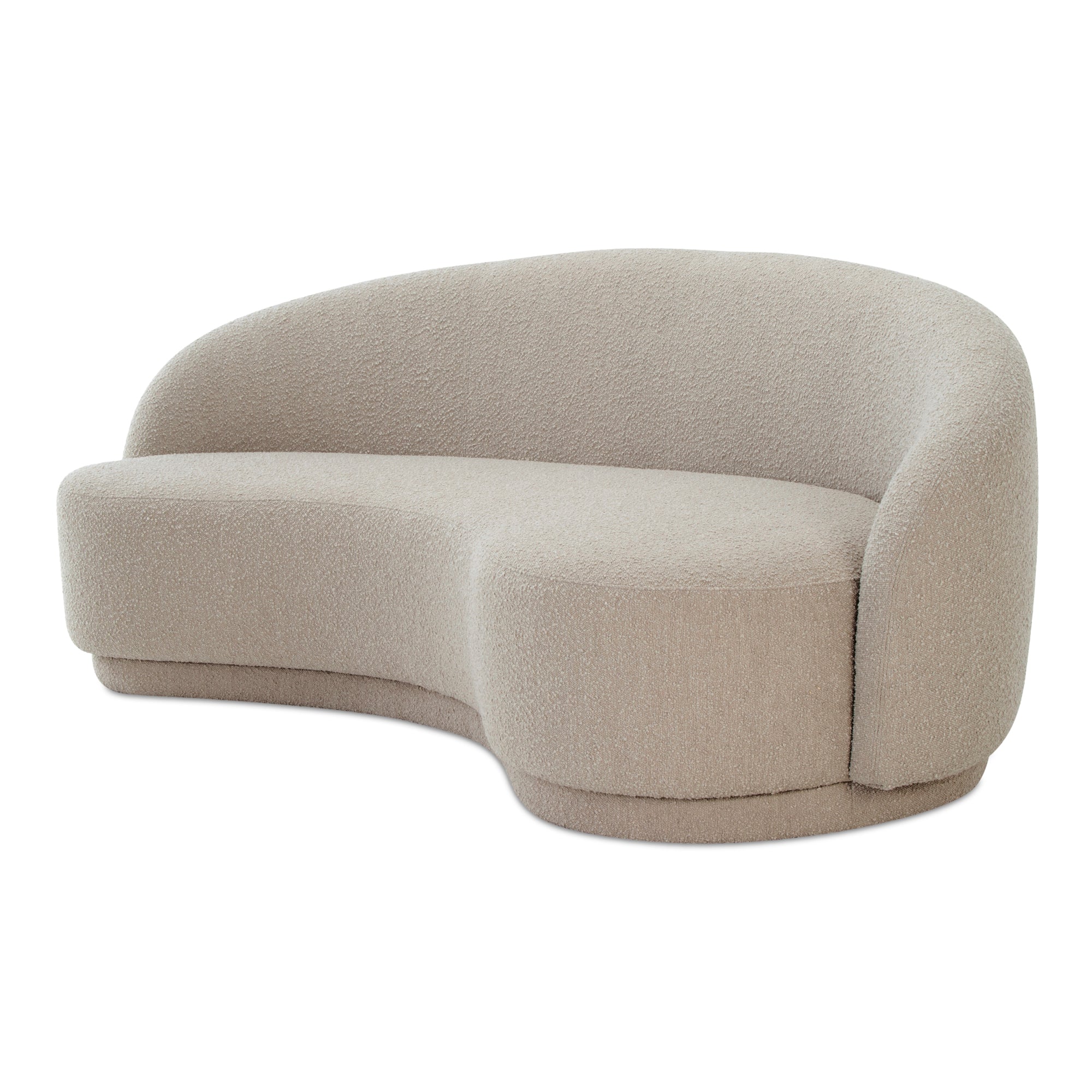 Moe's Home Collection Excelsior Shiitake Beige Boucle Curved Sofa - Image 3