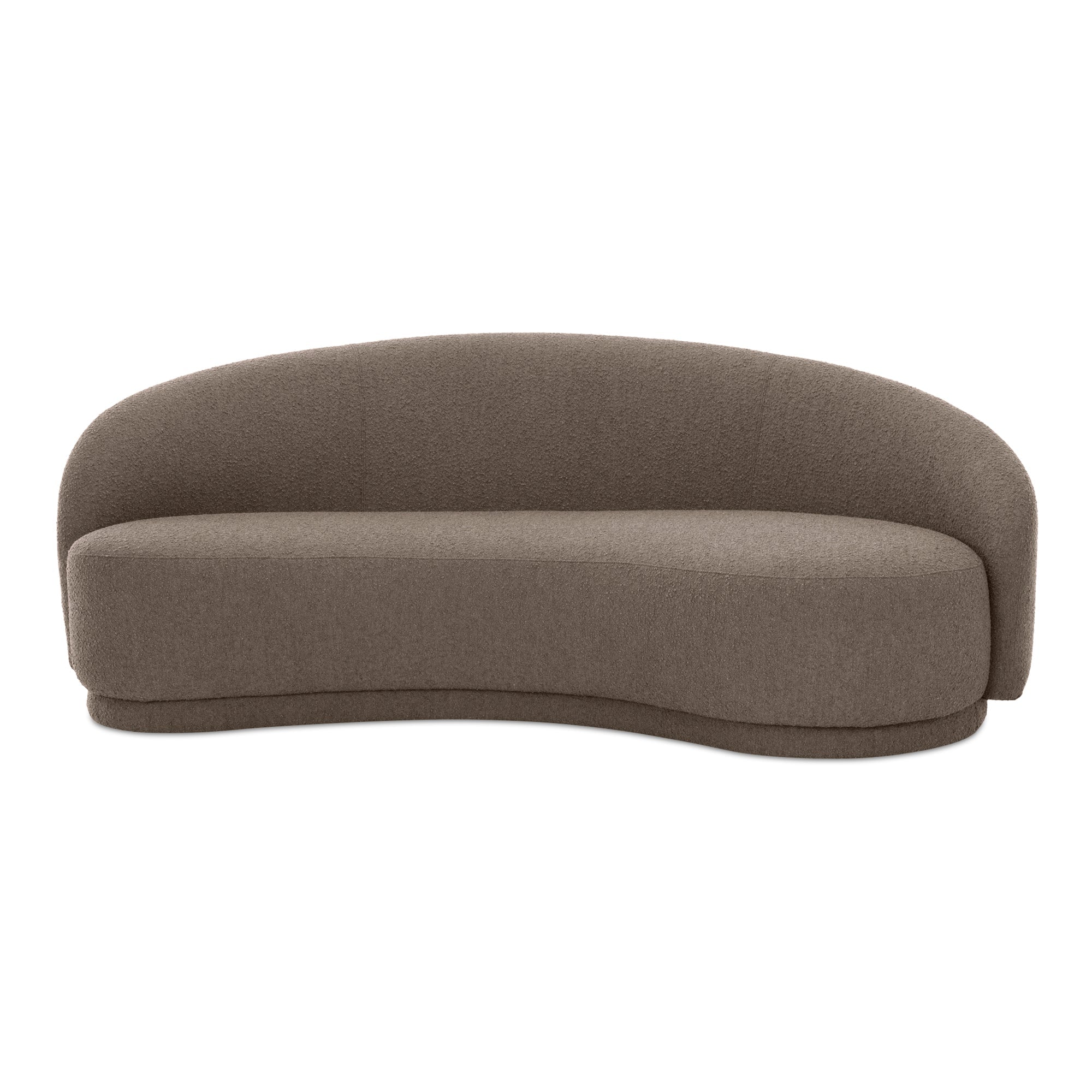 Moe’s Home Collection Excelsior Warm Taupe Boucle Curved Sofa