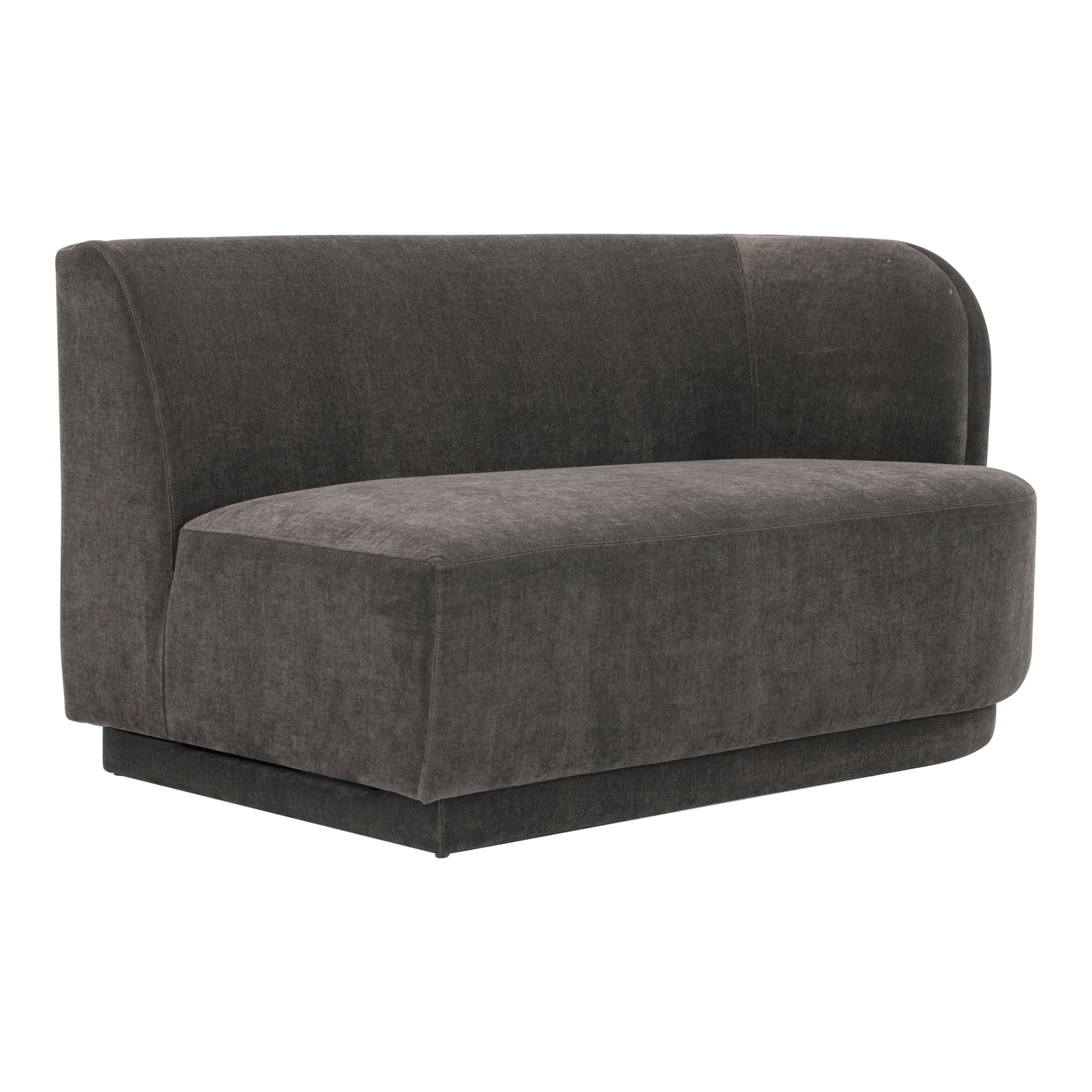 Moe’s Home Collection Yoon Grey 2 Seat Sofa Right-Facing