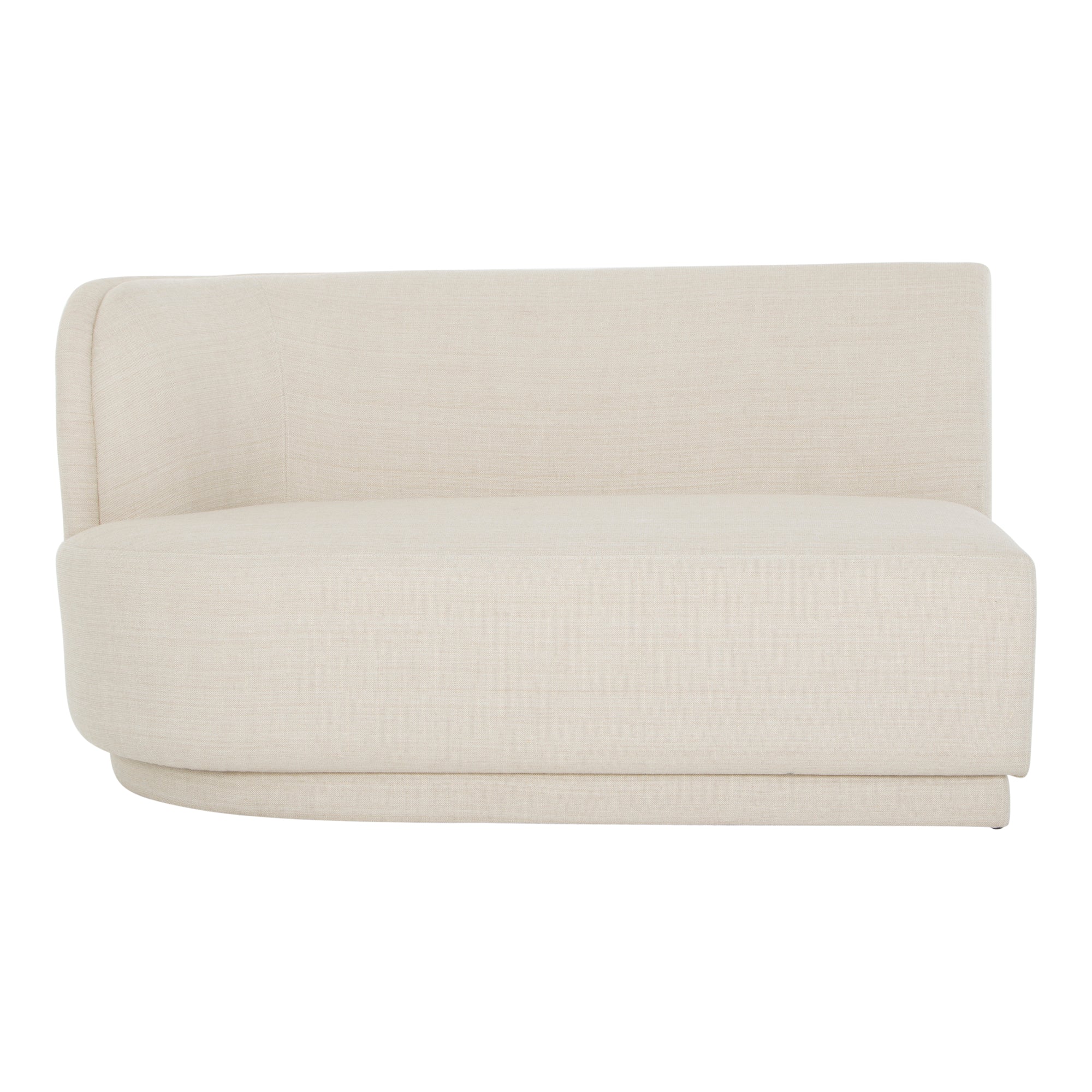 Moe’s Home Collection Yoon White 2 Seat Sofa Left-Facing