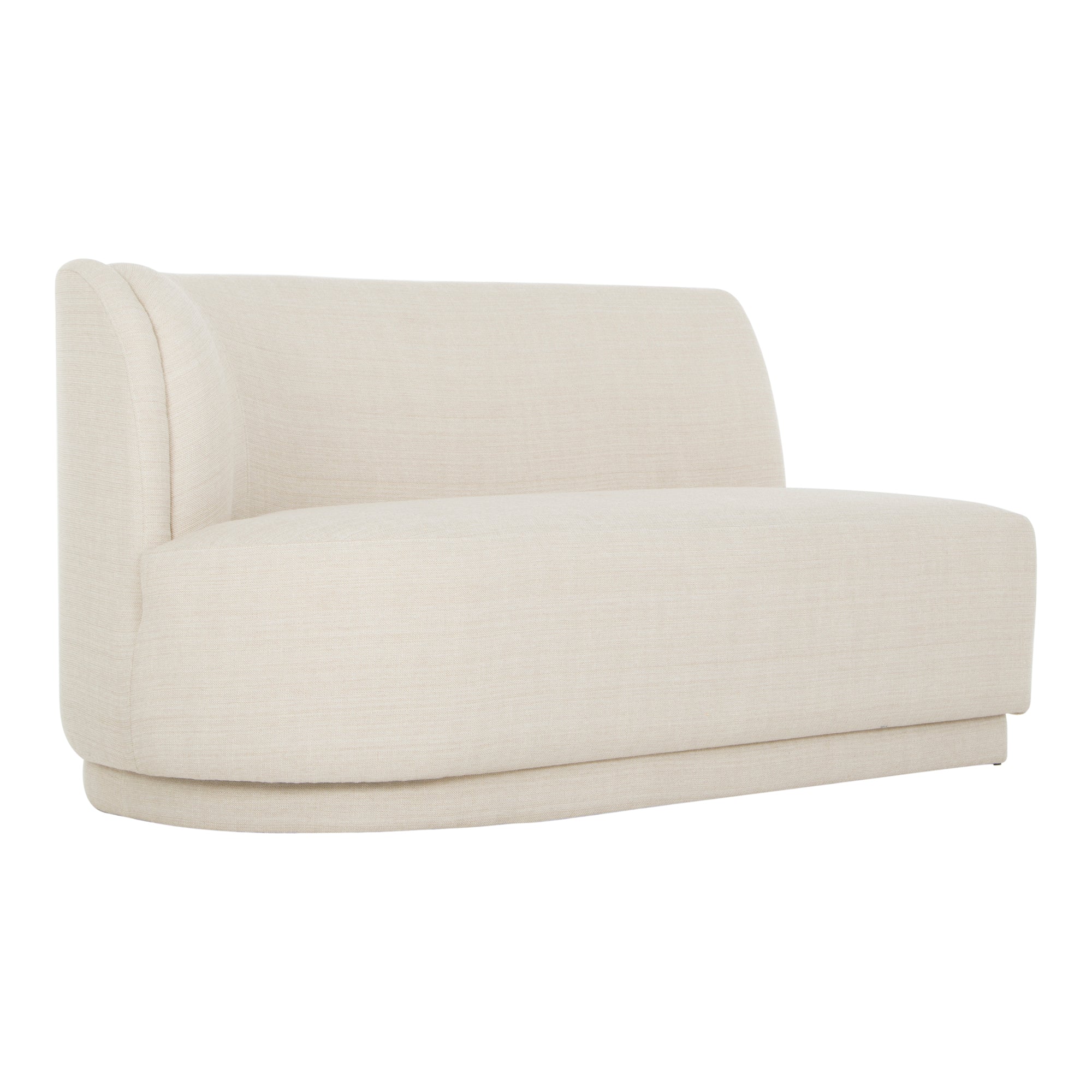 Moe's Home Collection Yoon White 2 Seat Sofa Left-Facing - Image 2