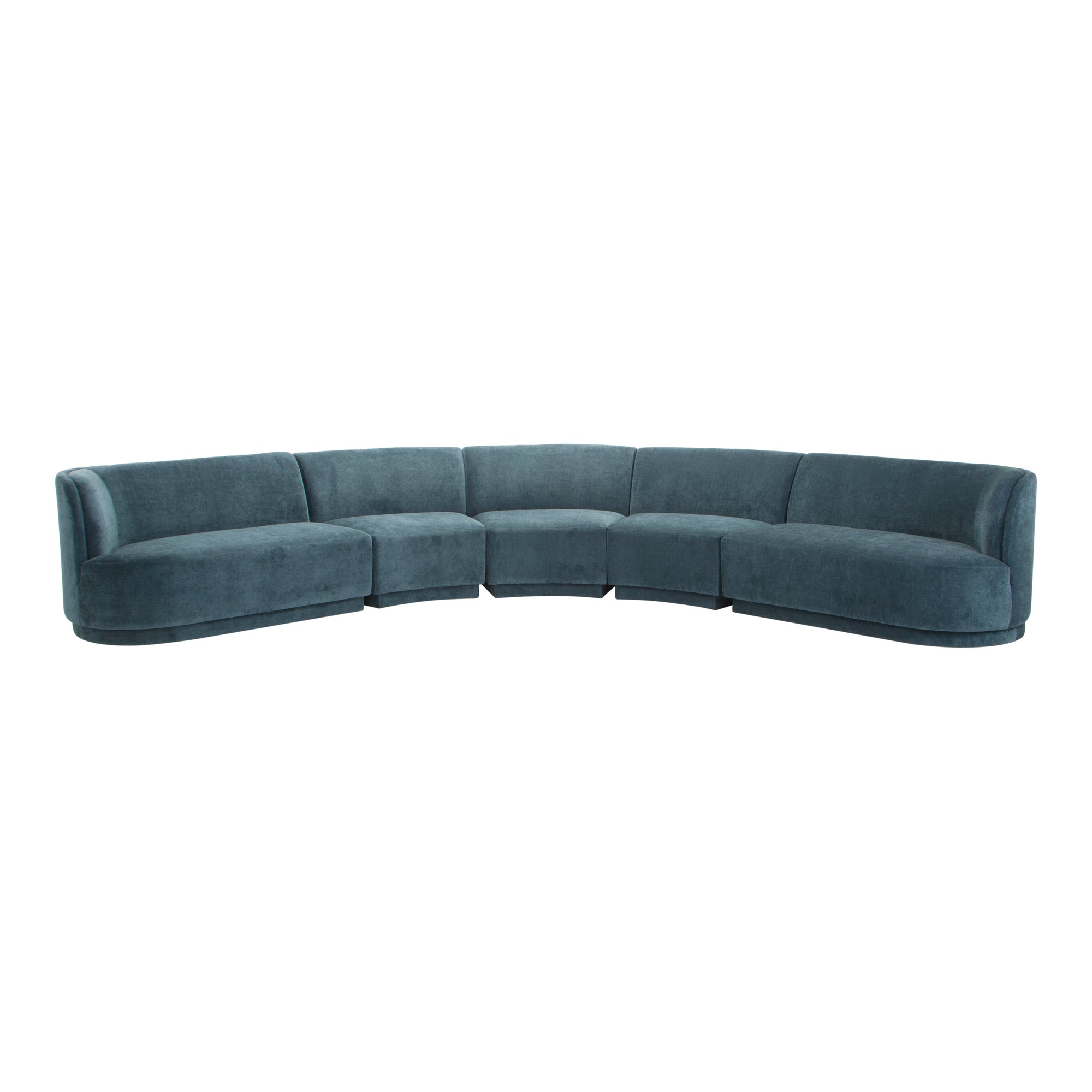 Moe's Home Collection Yoon Radius Nightshade Blue Modular Sectional - Image 2