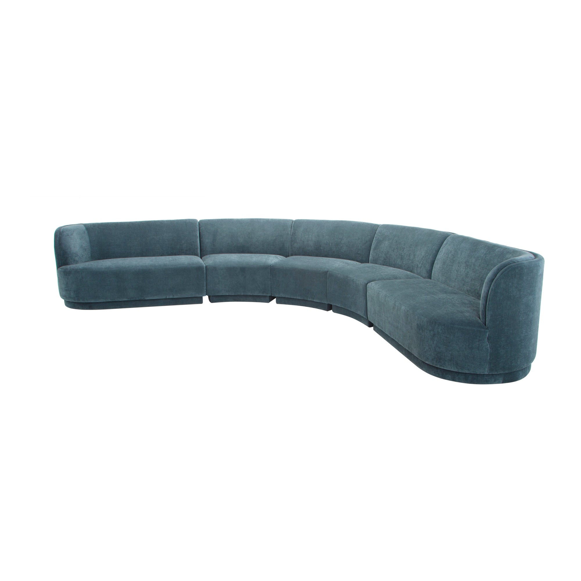 Moe's Home Collection Yoon Radius Nightshade Blue Modular Sectional - Image 1