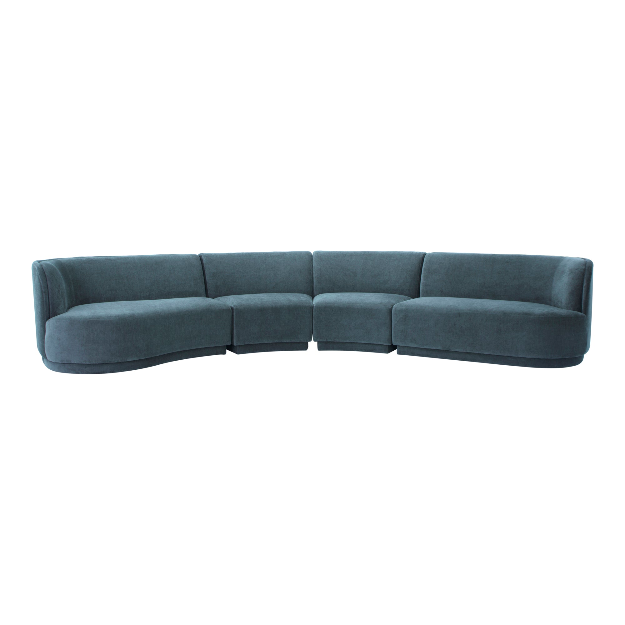 Moe's Home Collection Yoon Eclipse Nightshade Blue Modular Sectional Chaise Left-Facing - Image 2