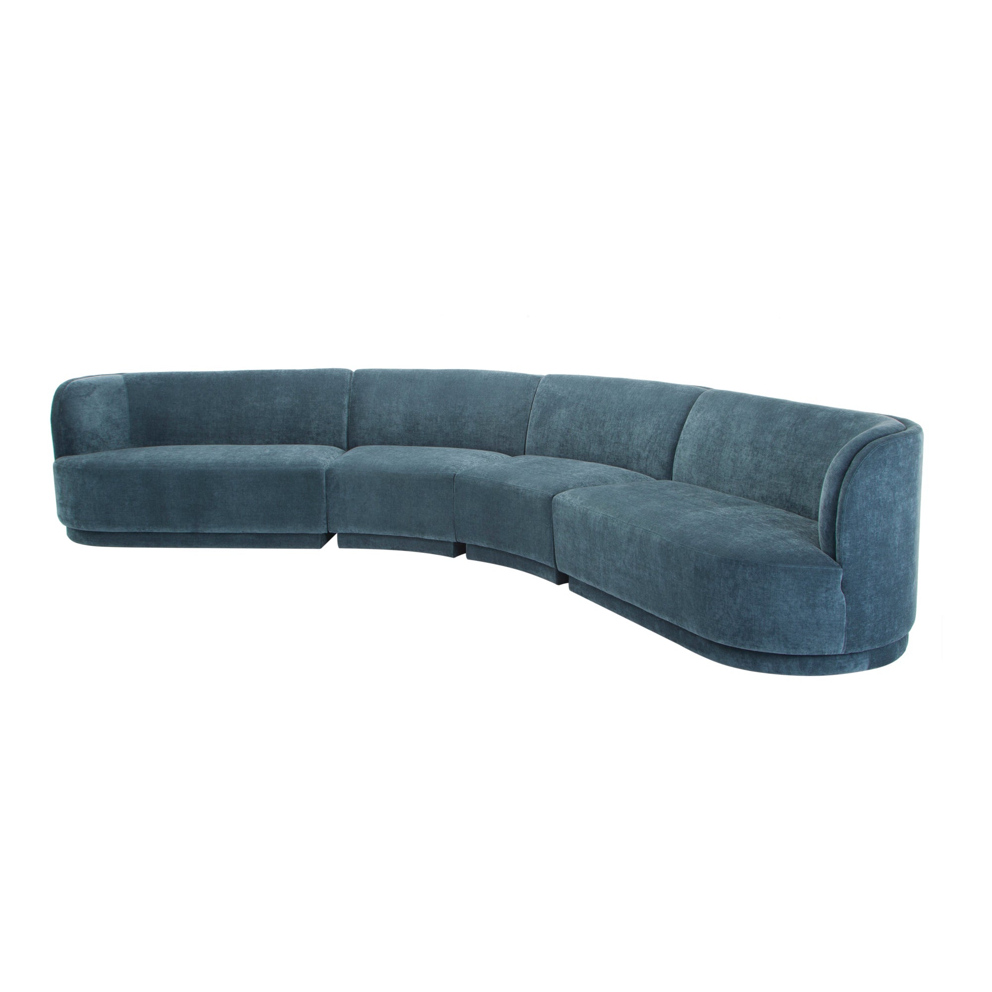 Moe’s Home Collection Yoon Eclipse Nightshade Blue Modular Sectional Chaise Left-Facing