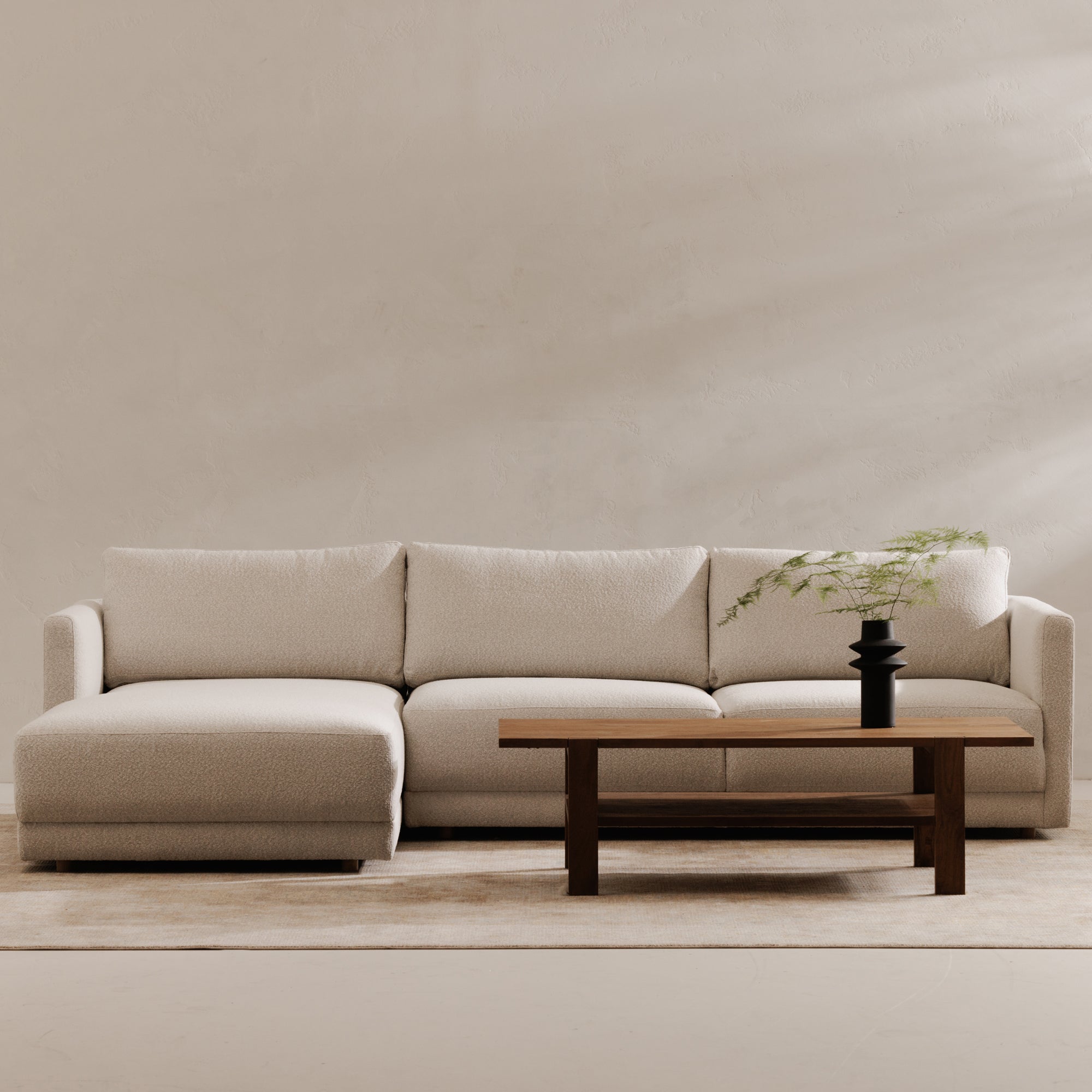 Moe’s Home Collection Bryn Oyster Sectional ~ Left Facing Chaise