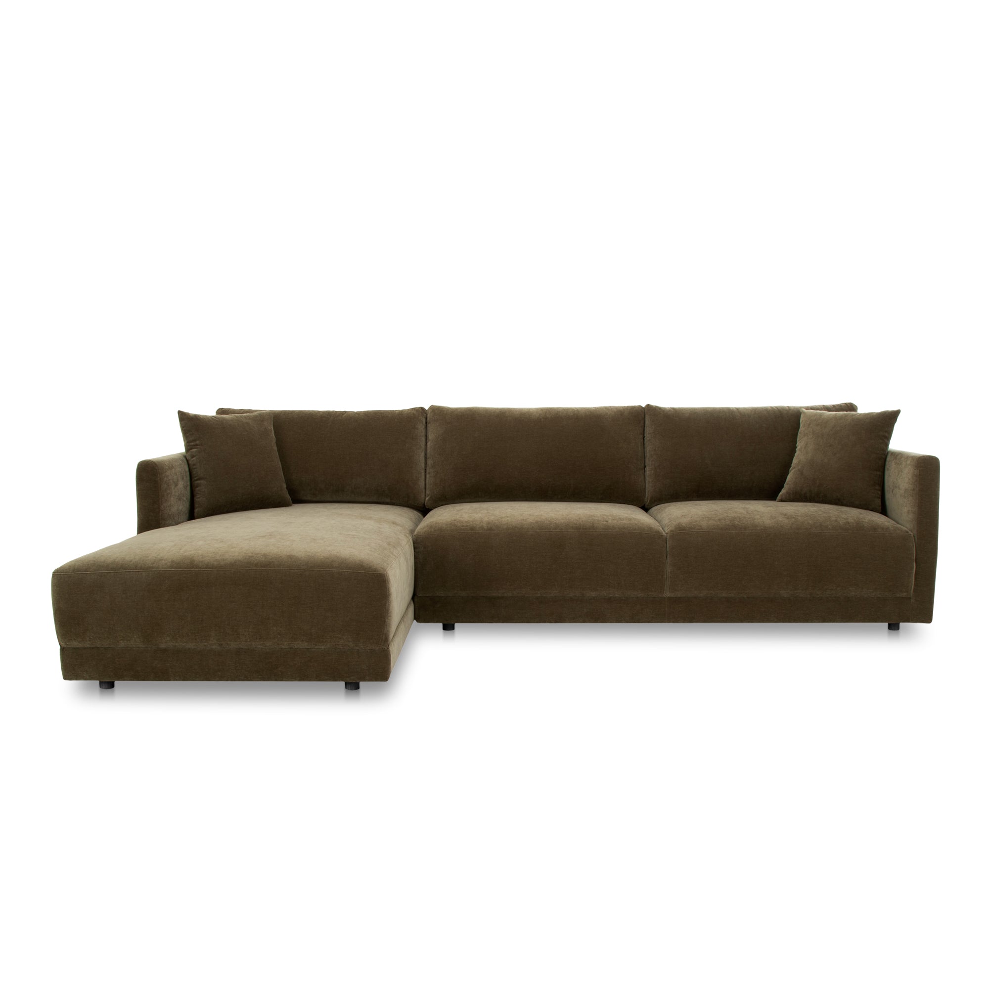 Moe's Home Collection Bryn Heritage Cedar Green Sectional ~ Left Facing Chaise - Image 2