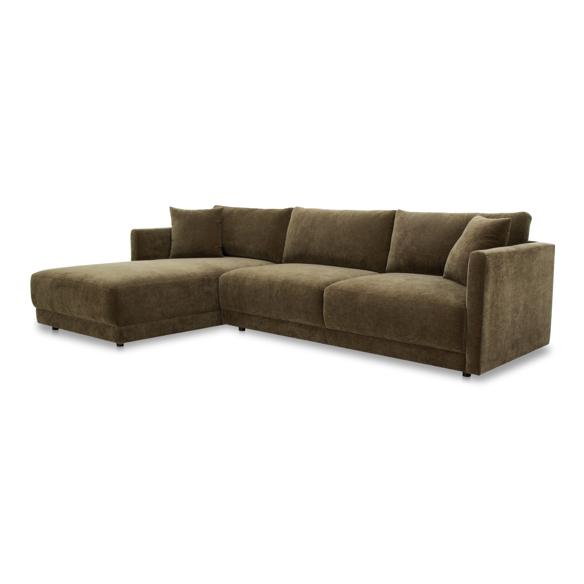 Moe's Home Collection Bryn Heritage Cedar Green Sectional ~ Left Facing Chaise - Image 3