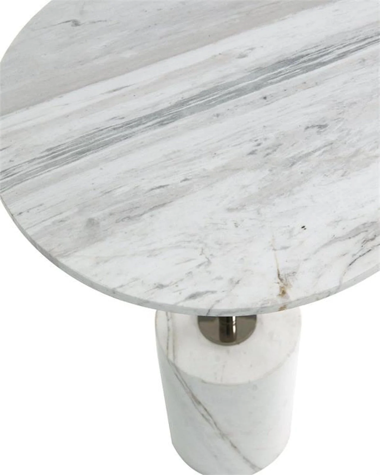 John Richard Illuminated Marble Table Floor Lamp With Polished Nickel Accents - Image 2