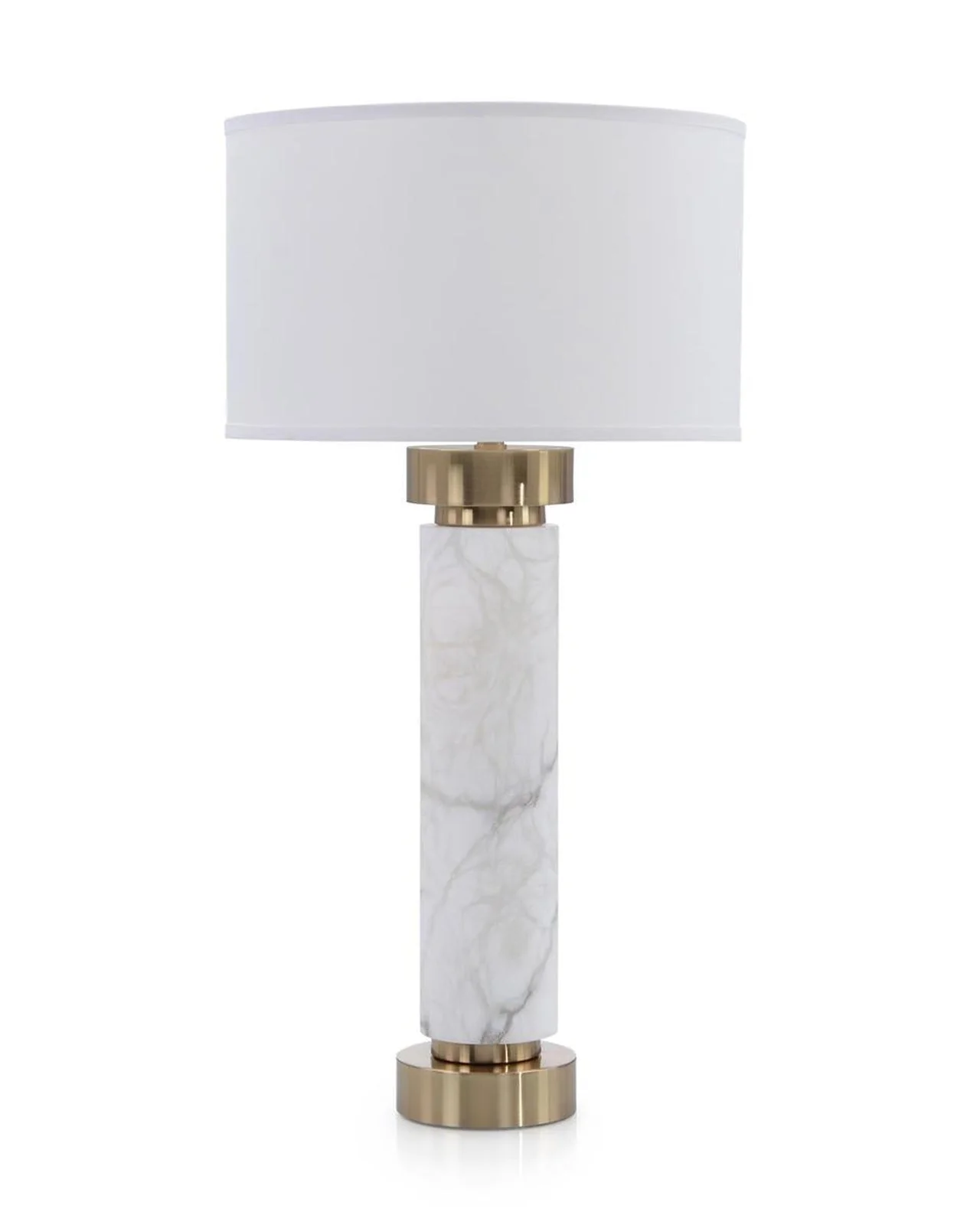 John Richard Alabaster And Coffee Bronze Table Lamp - Image 2