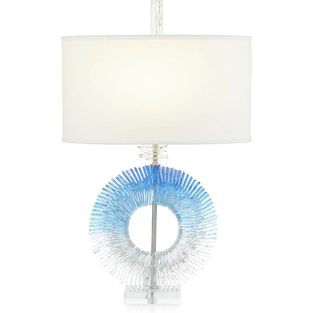 John Richard Blue And Clear Glass Table Lamp - Image 1