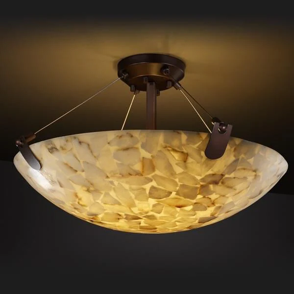 Justice Design Group Alabaster Rocks Alabaster 39 Inch 8 Light Semi Flush Mount Cp124501 - Image 1