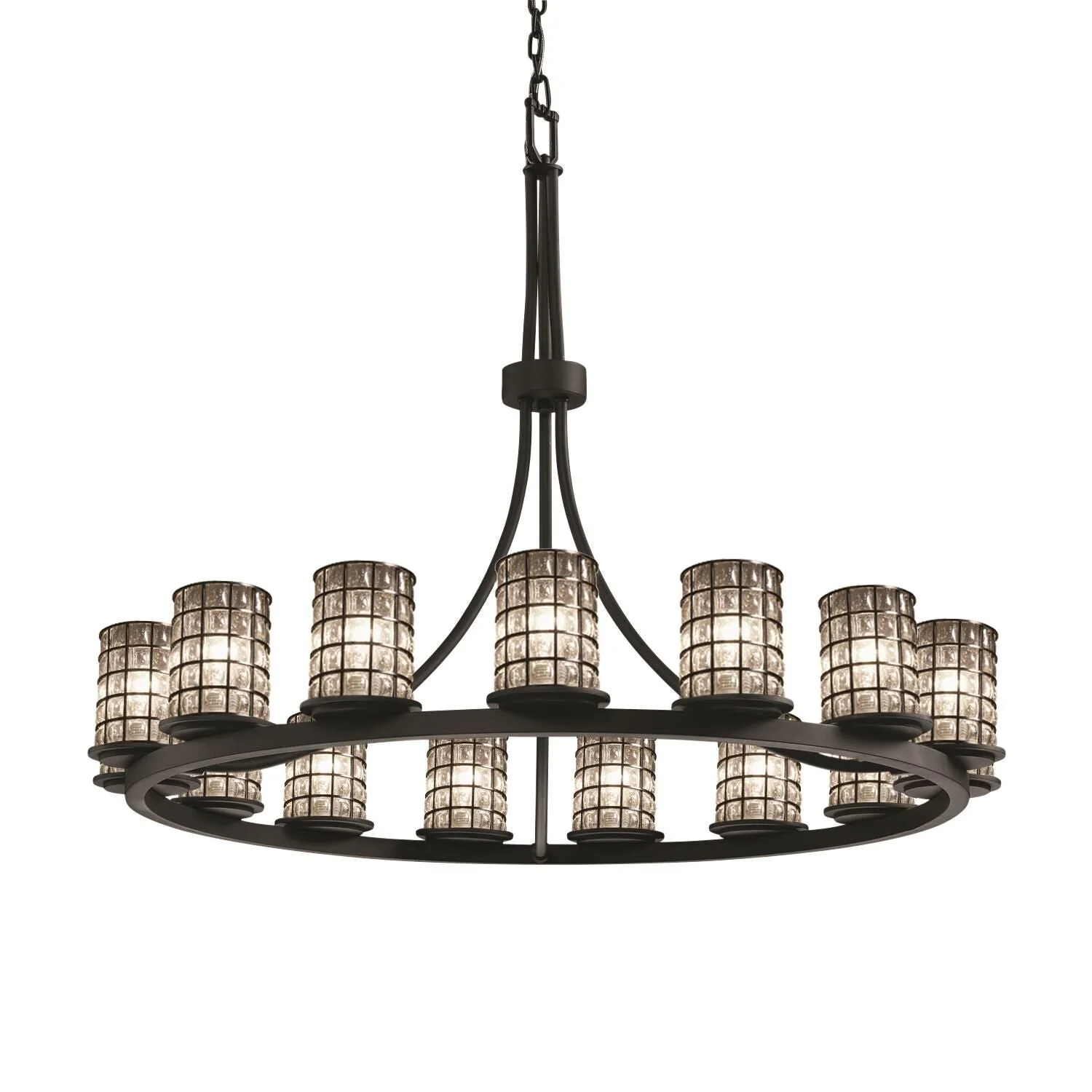 Justice Design Group Wire Glass 42 Inch 15 Light Led Chandelier Cp441541 - Image 1