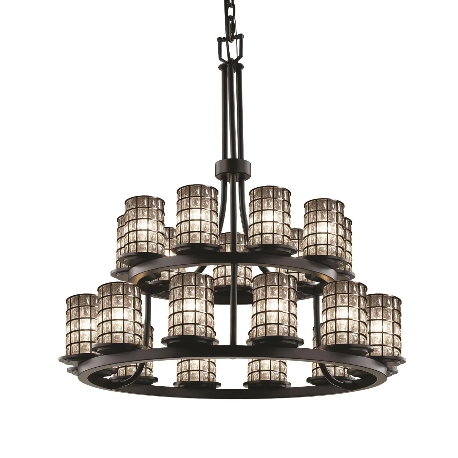 Justice Design Group Wire Glass 33 Inch 21 Light Led Chandelier Cp441534 - Image 1