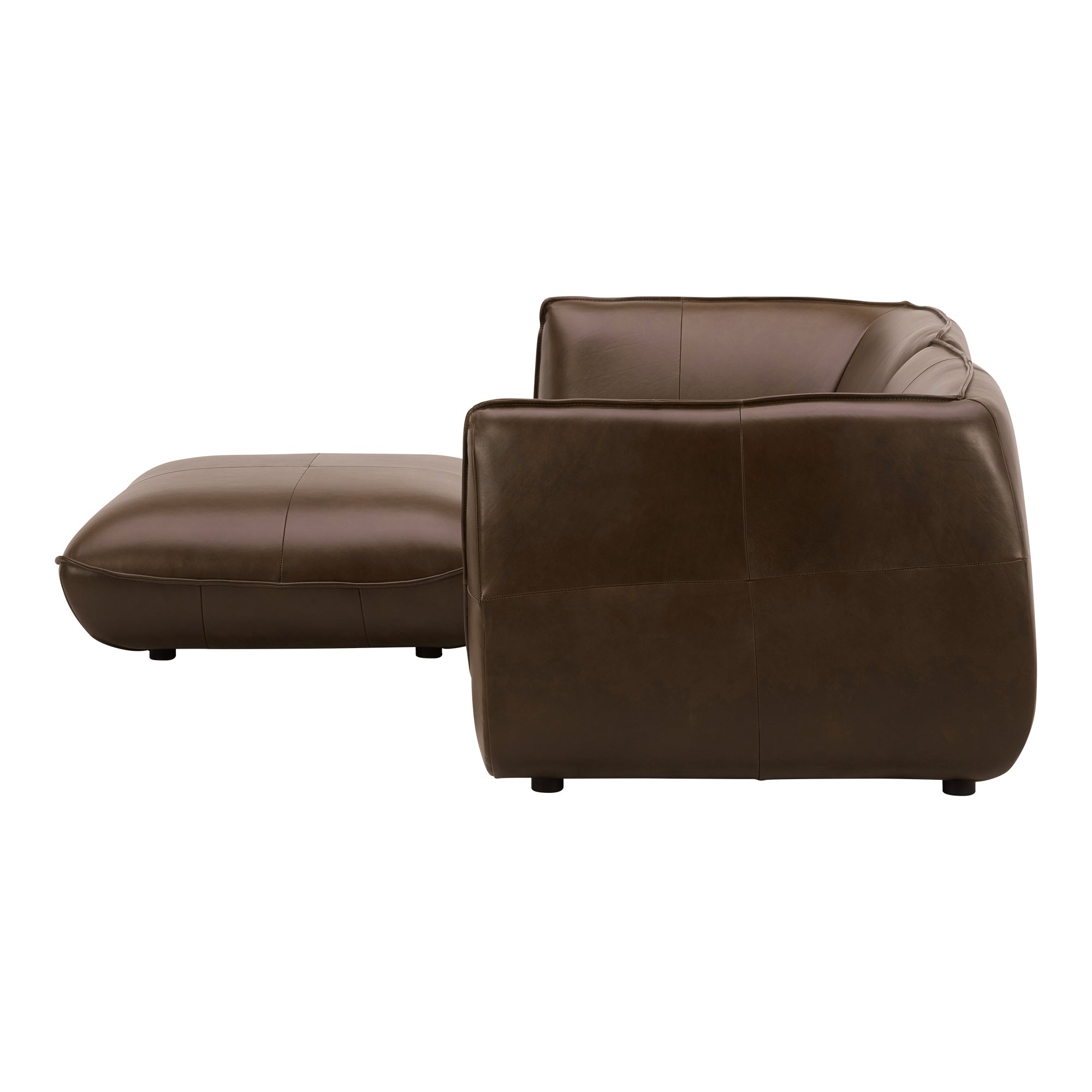 Moe's Home Collection Zeppelin Nook Toasted Hickory Modular Leather Sectional - Image 3