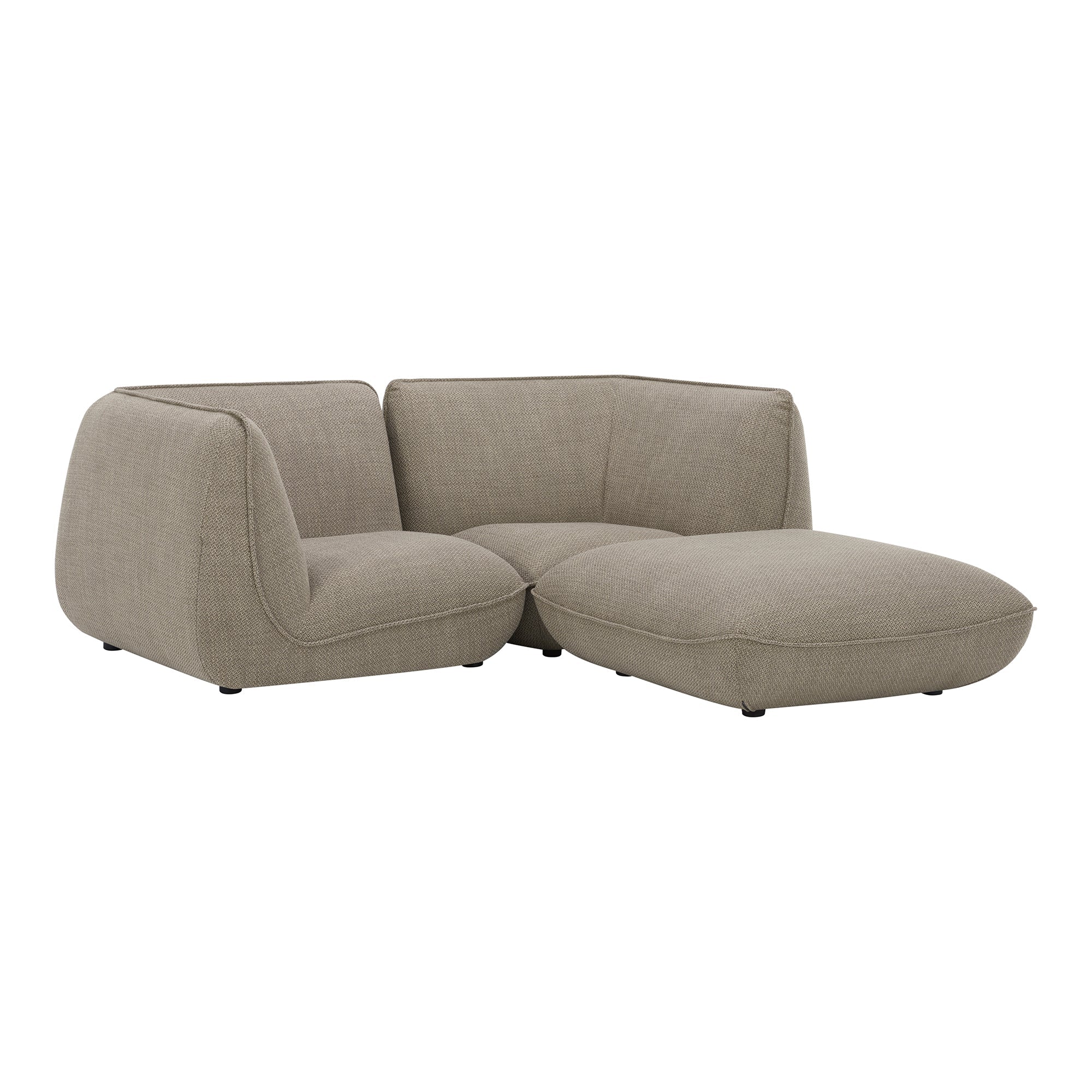 Moe’s Home Collection Zeppelin Nook Speckled Pumice Modular Sectional