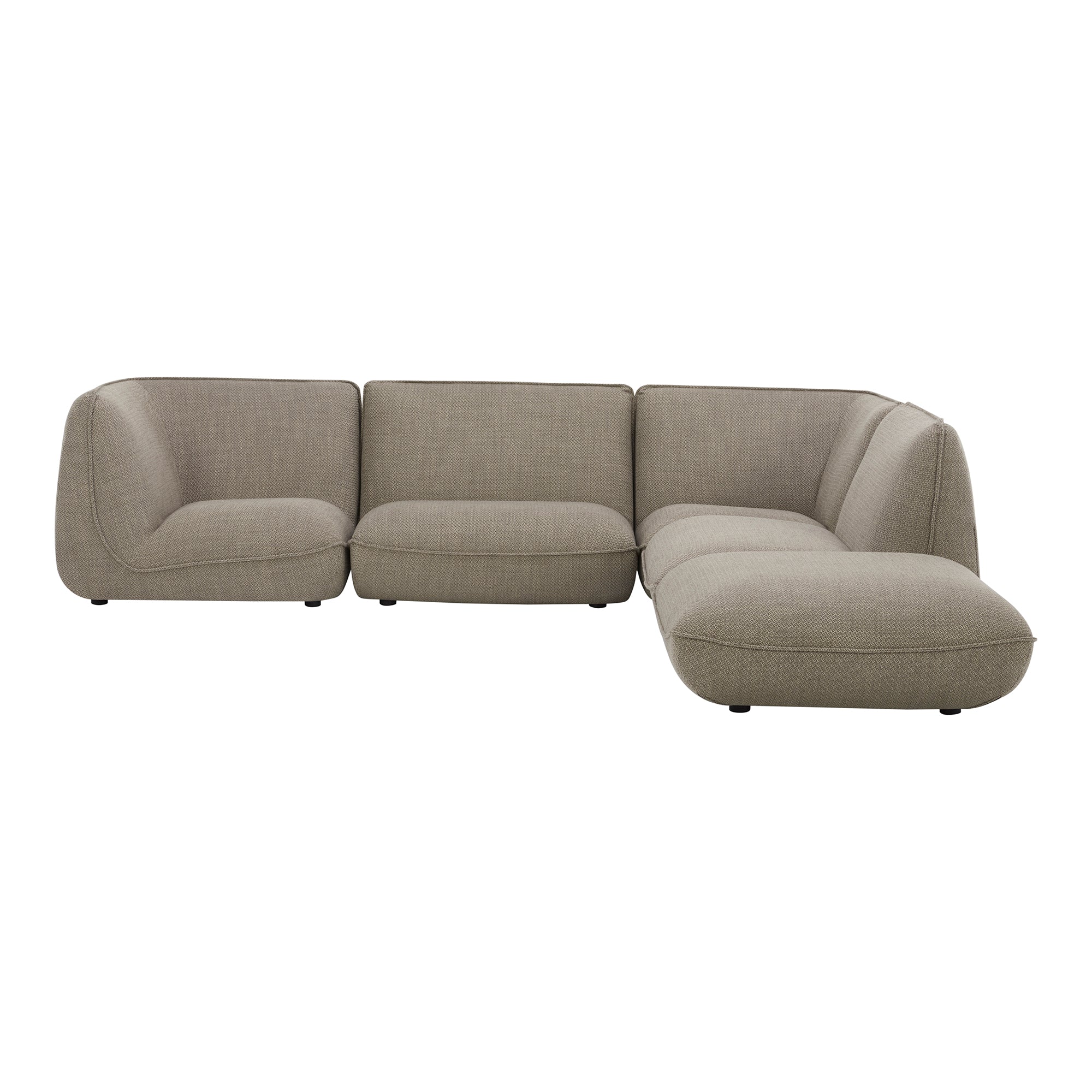 Moe's Home Collection Zeppelin Lounge Speckled Pumice Modular Sectional - Image 2