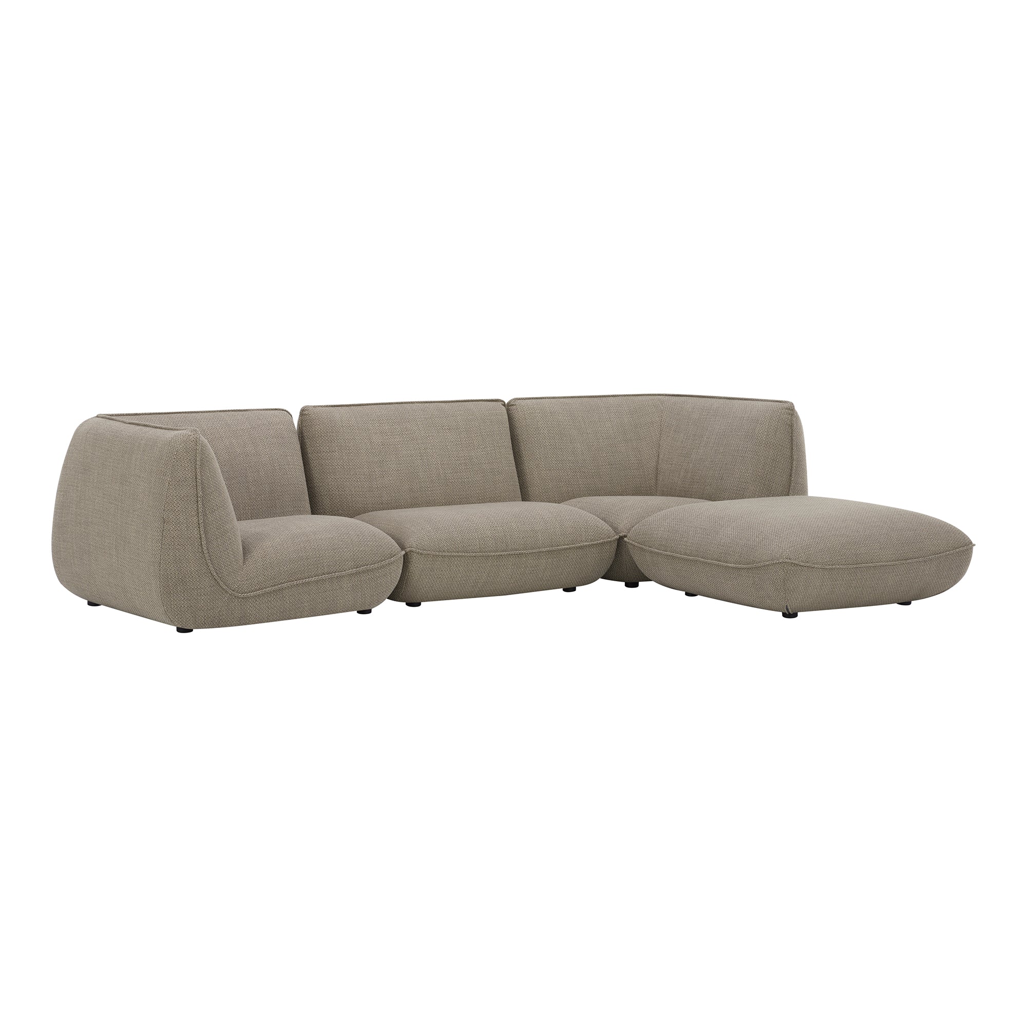 Moe’s Home Collection Zeppelin Lounge Speckled Pumice Modular Sectional