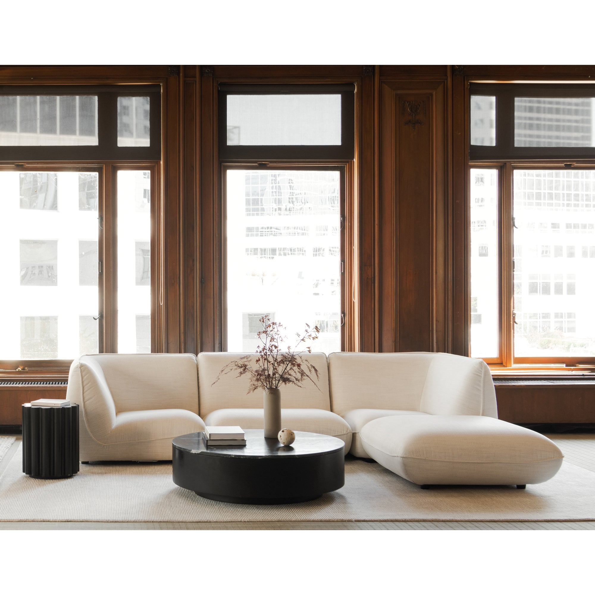 Moe's Home Collection Zeppelin Lounge Salt Stone White Modular - Image 1