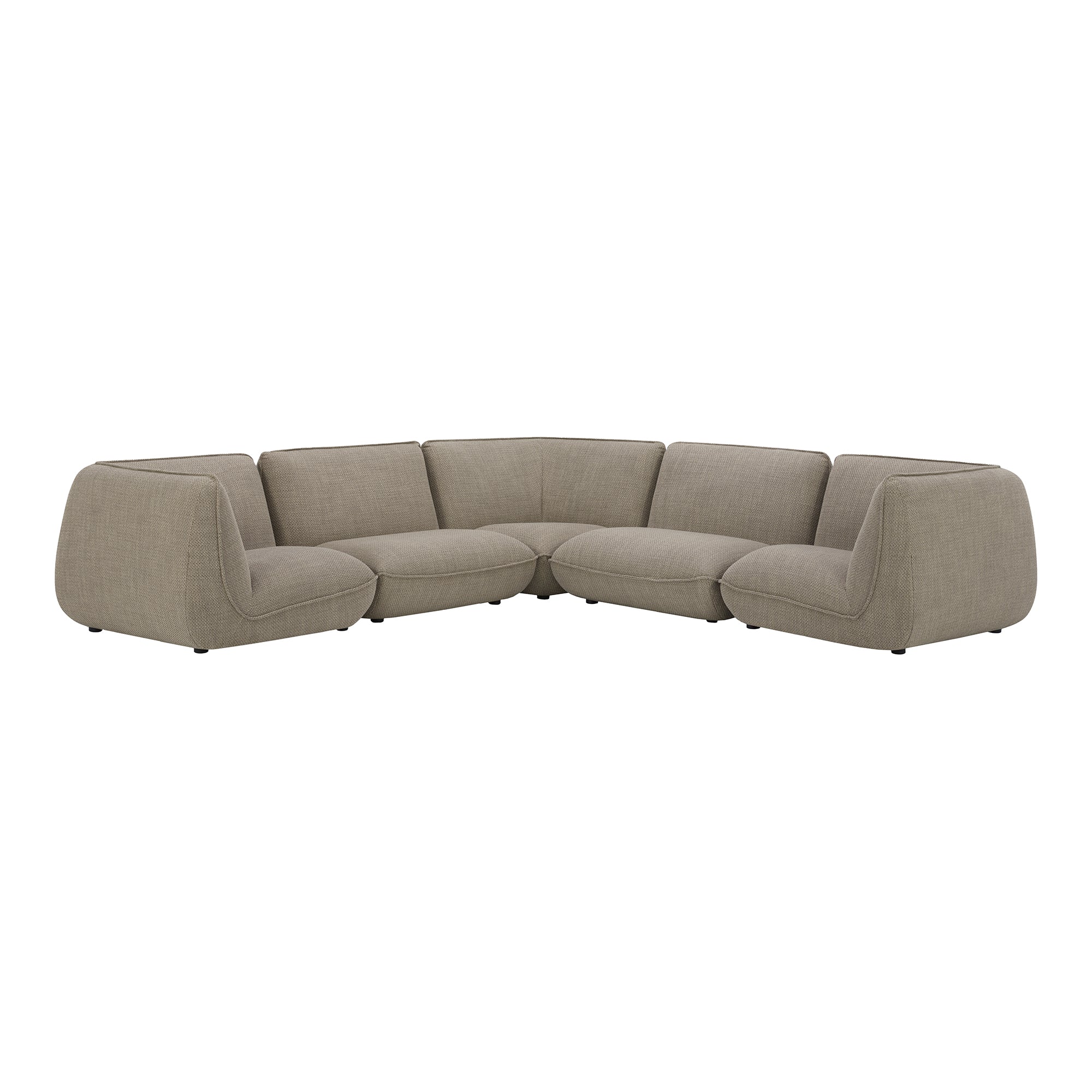 Moe's Home Collection Zeppelin Speckled Pumice Classic L-Shaped Modular Sectional - Image 2