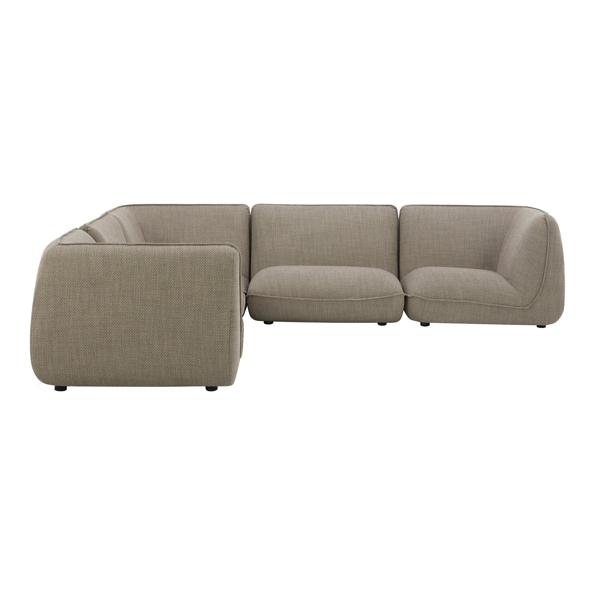 Moe's Home Collection Zeppelin Speckled Pumice Classic L-Shaped Modular Sectional - Image 1