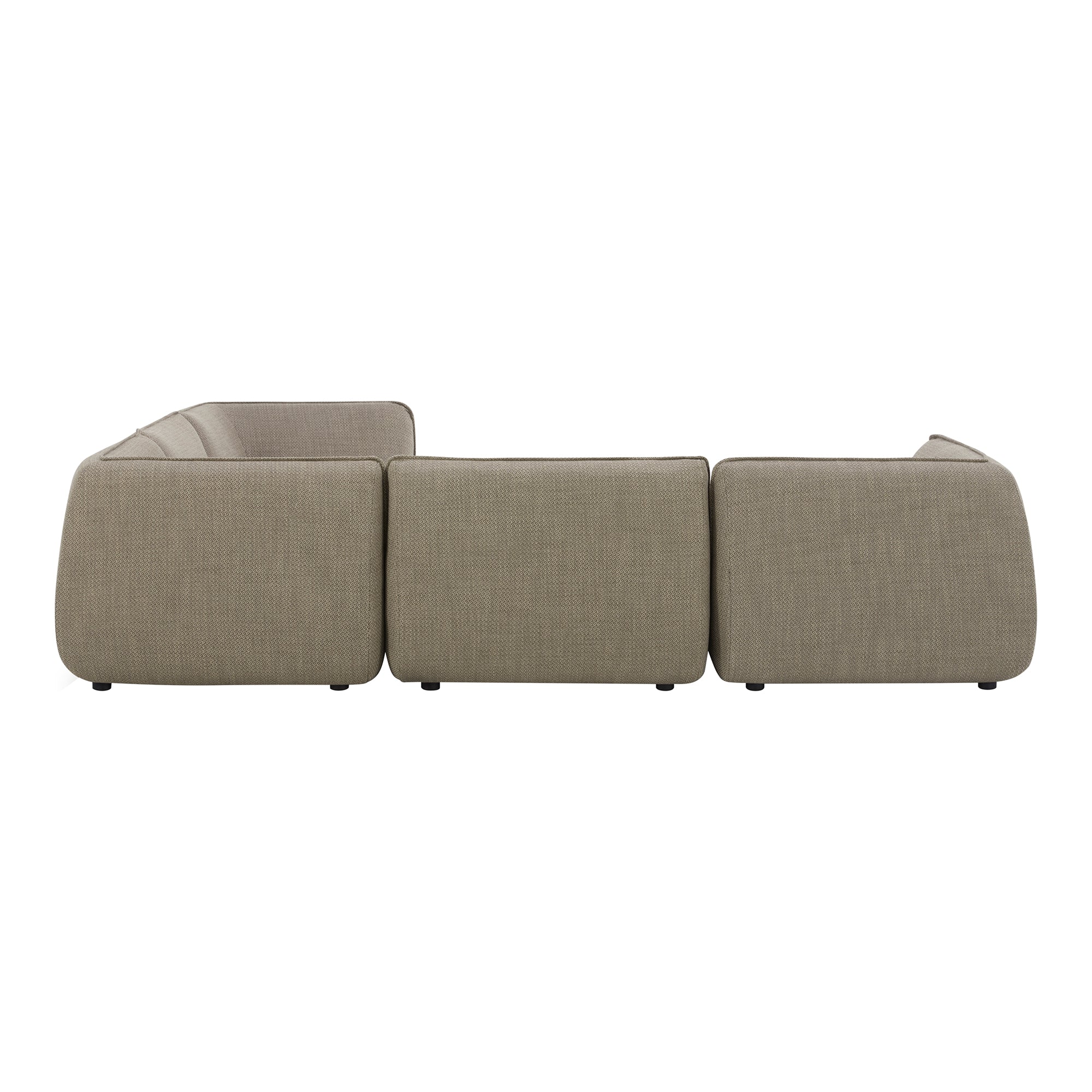 Moe's Home Collection Zeppelin Speckled Pumice Classic L-Shaped Modular Sectional - Image 3