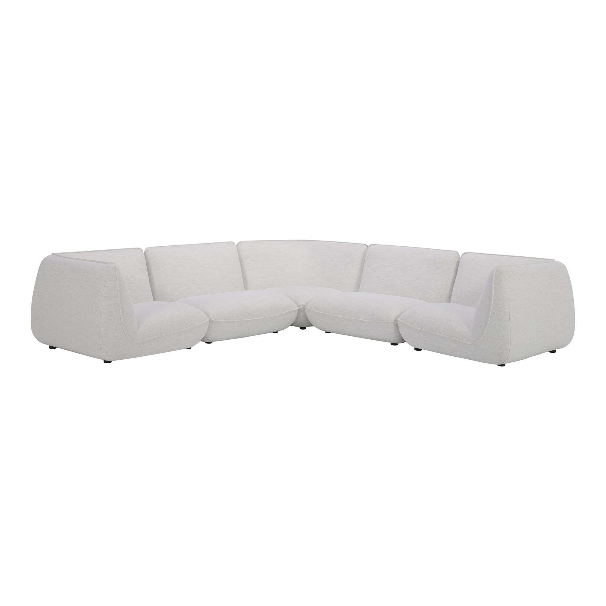 Moe’s Home Collection Zeppelin Salt Stone White Classic L-Shaped Modular Sectional