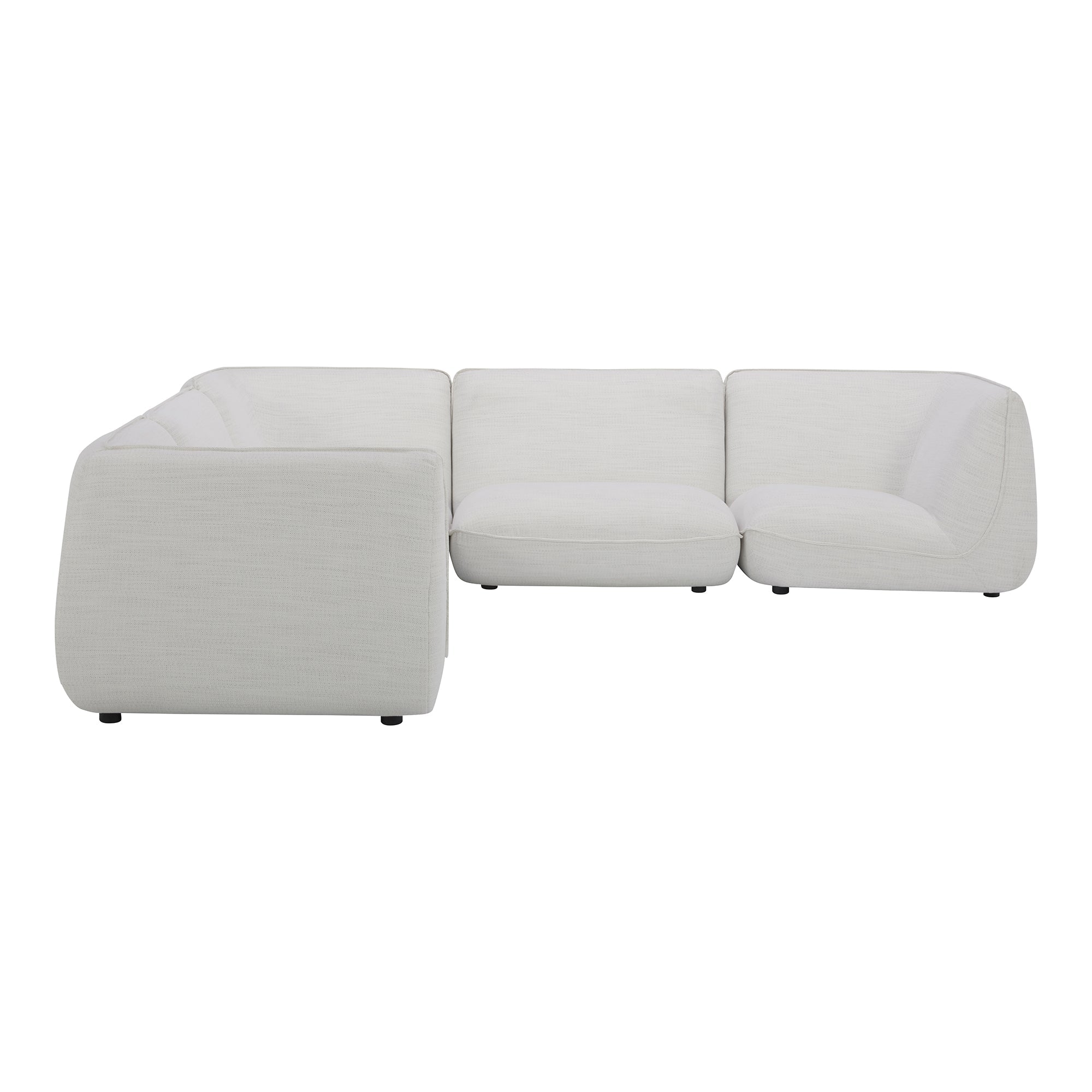 Moe's Home Collection Zeppelin Salt Stone White Classic L-Shaped Modular Sectional - Image 2
