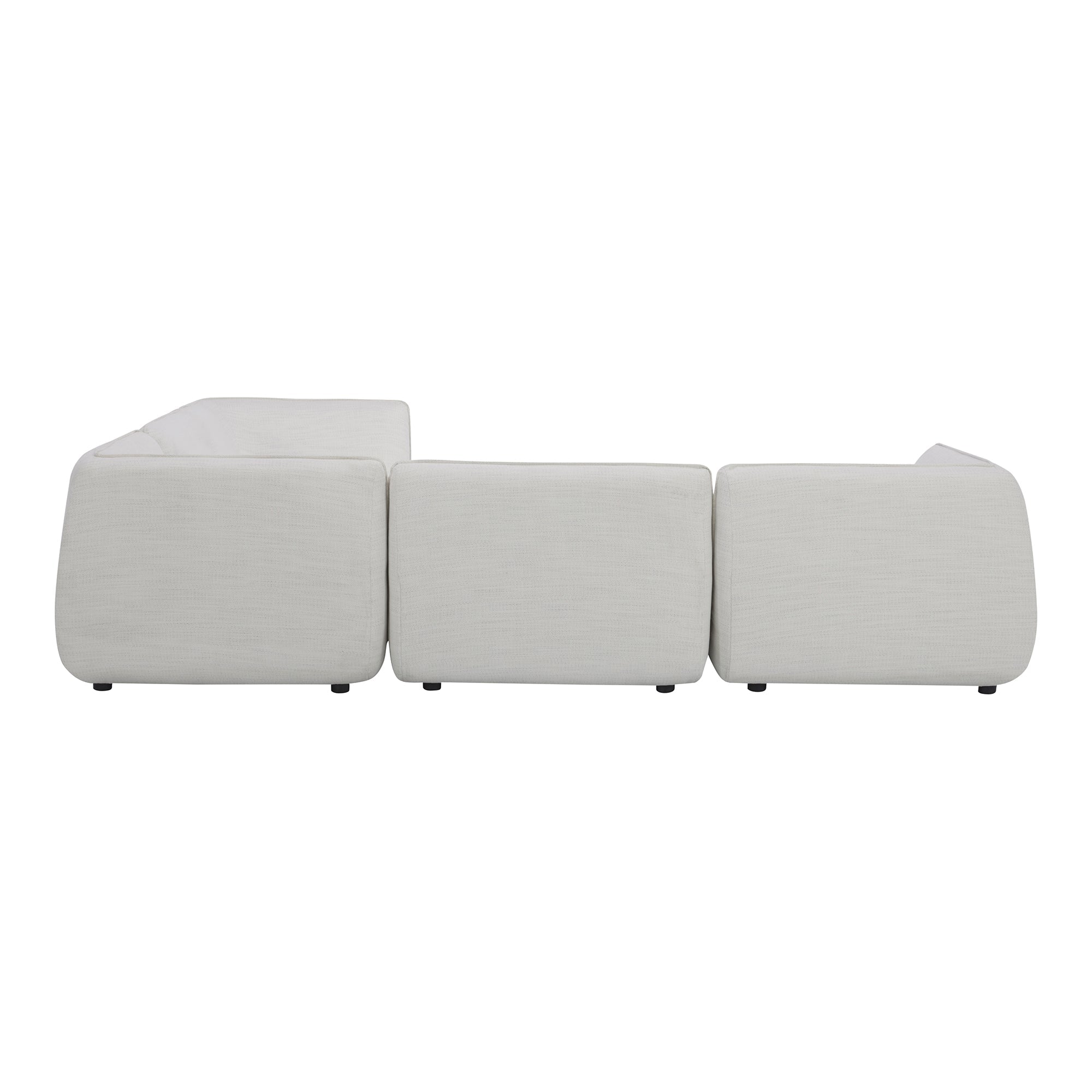 Moe's Home Collection Zeppelin Salt Stone White Classic L-Shaped Modular Sectional - Image 3