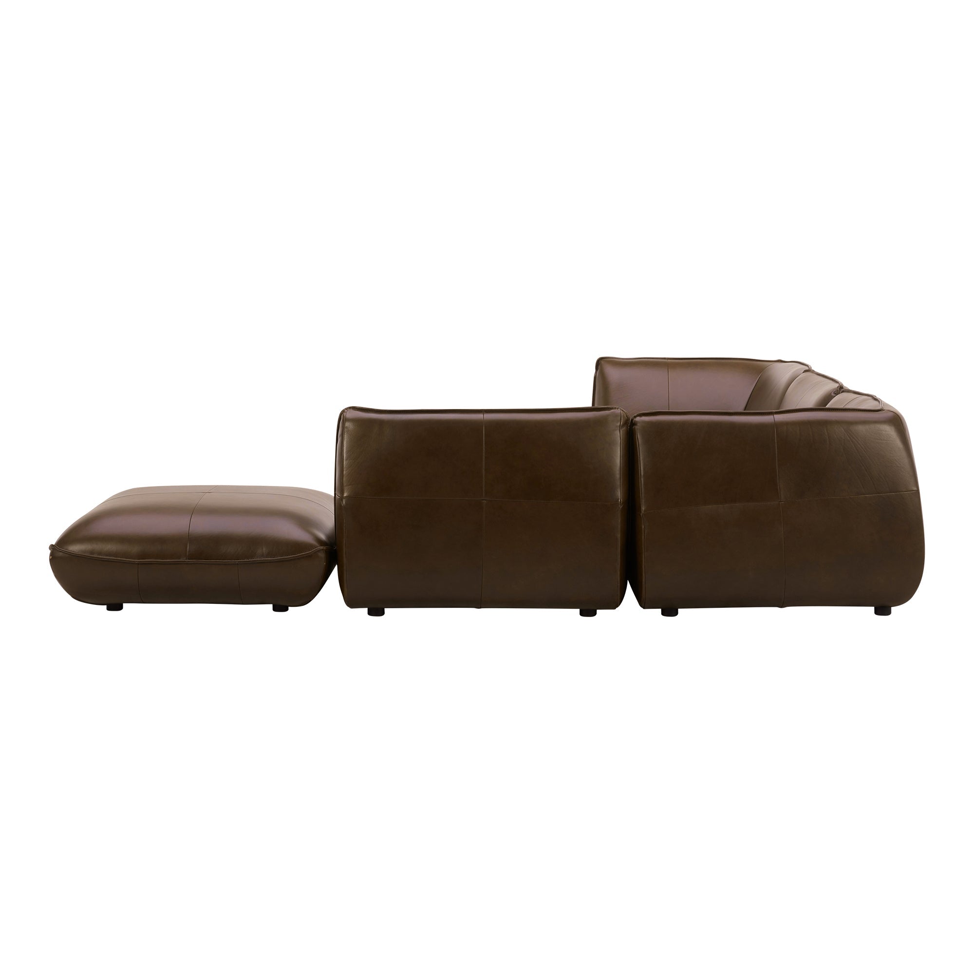 Moe's Home Collection Zeppelin Toasted Hickory Dream Modular Leather Sectional - Image 3