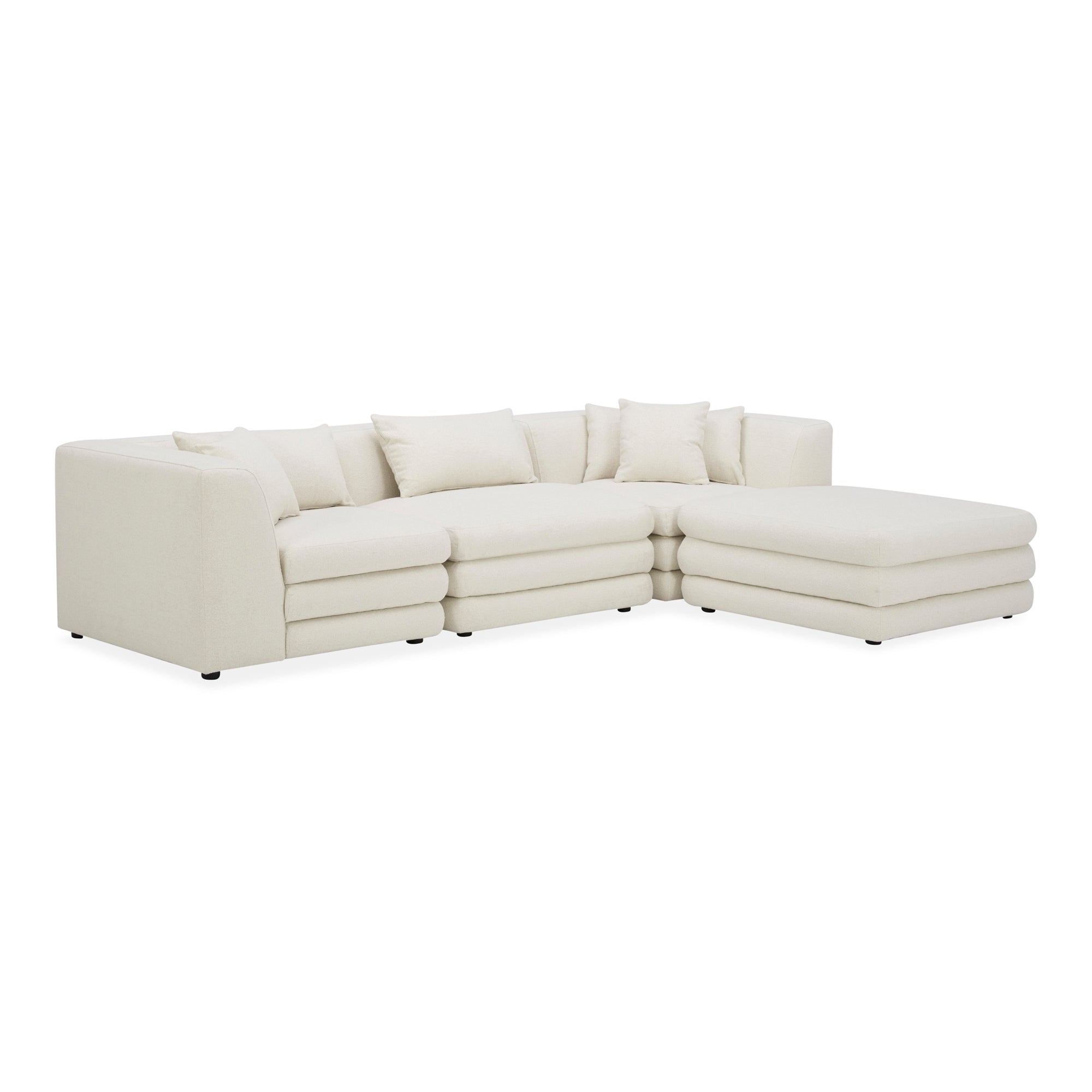 Moe's Home Collection Lowtide Lounge Warm White Modular Sectional - Image 1