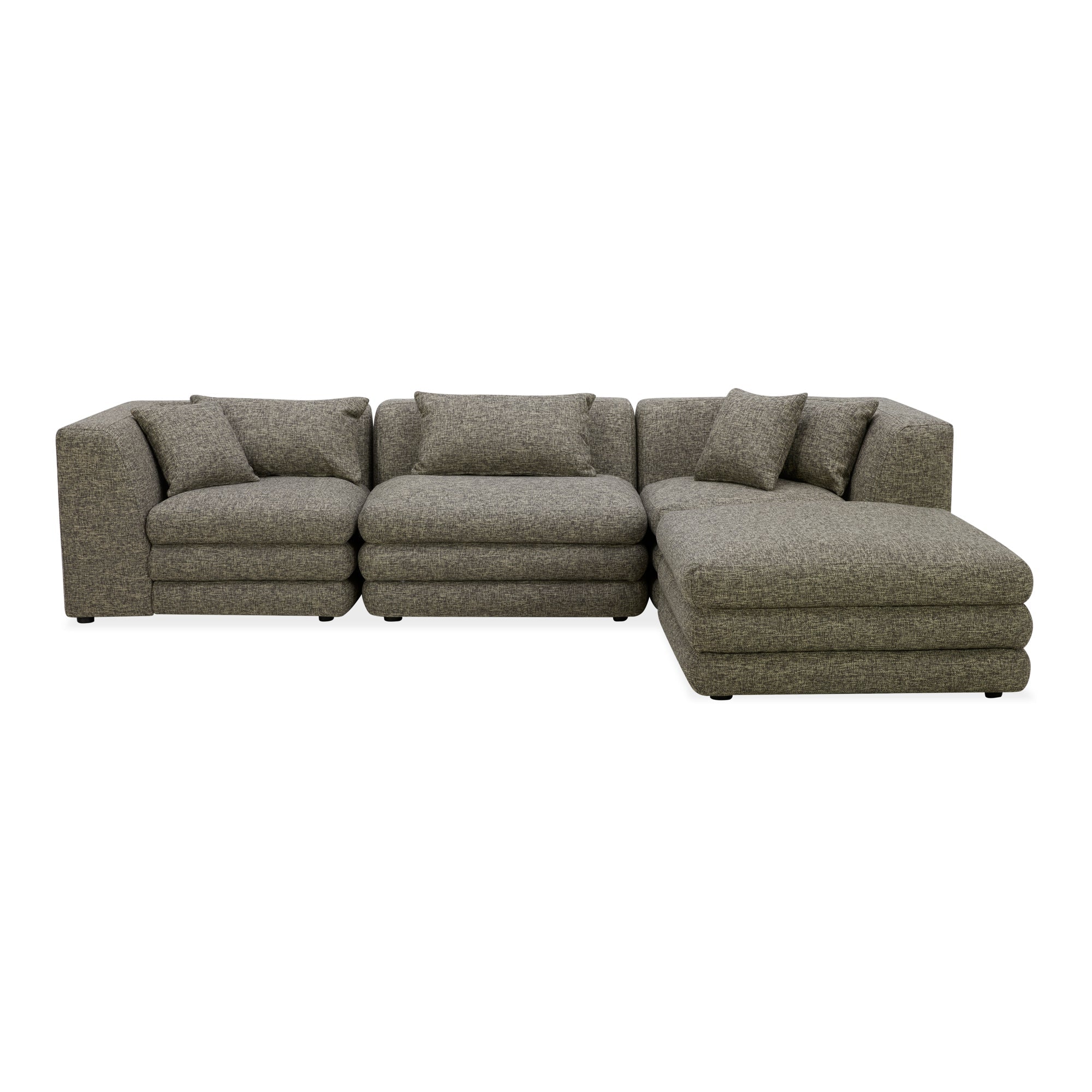 Moe's Home Collection Lowtide Lounge Stone Tweed Modular Sectional - Image 3