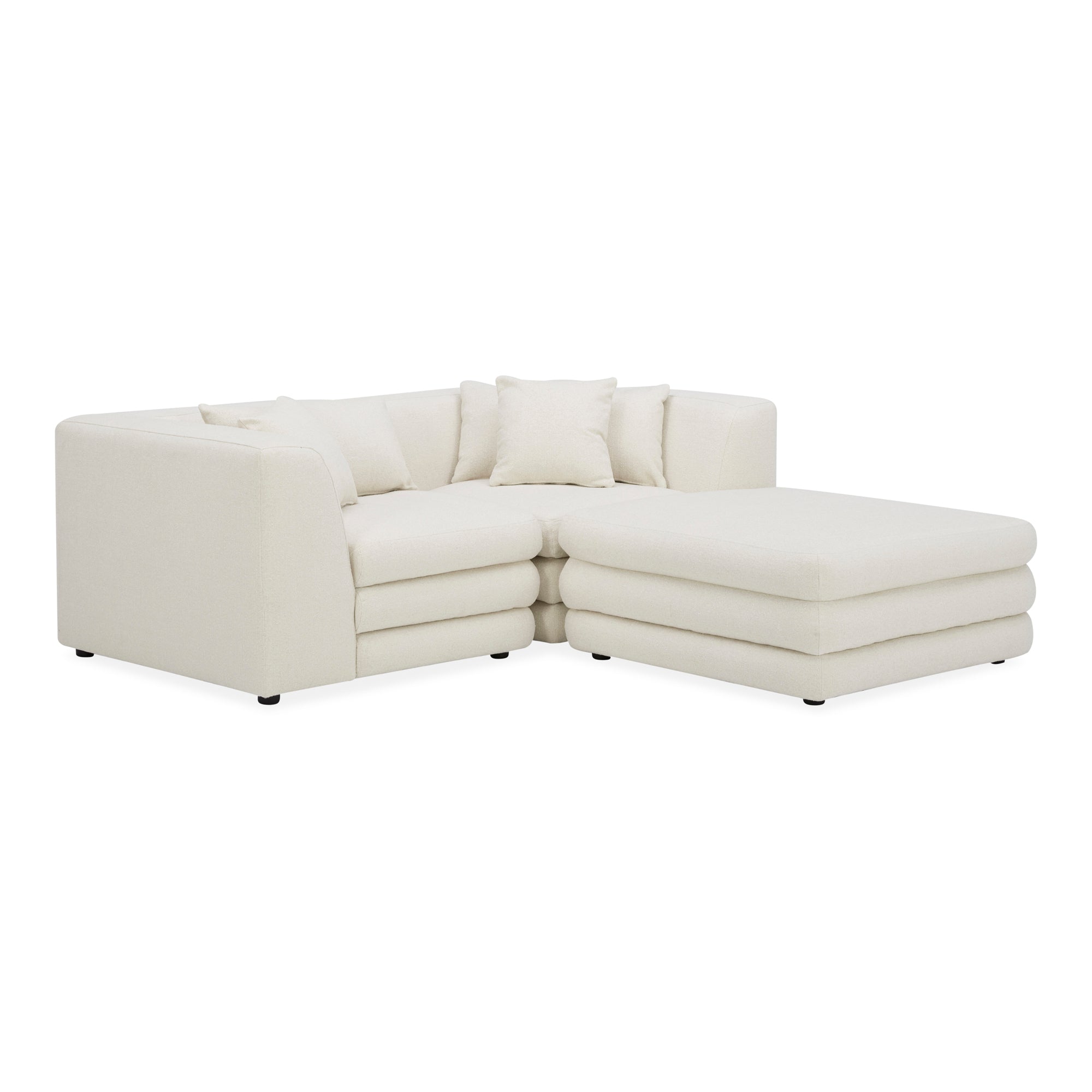 Moe's Home Collection Lowtide Nook Modular Warm White Sectional - Image 1